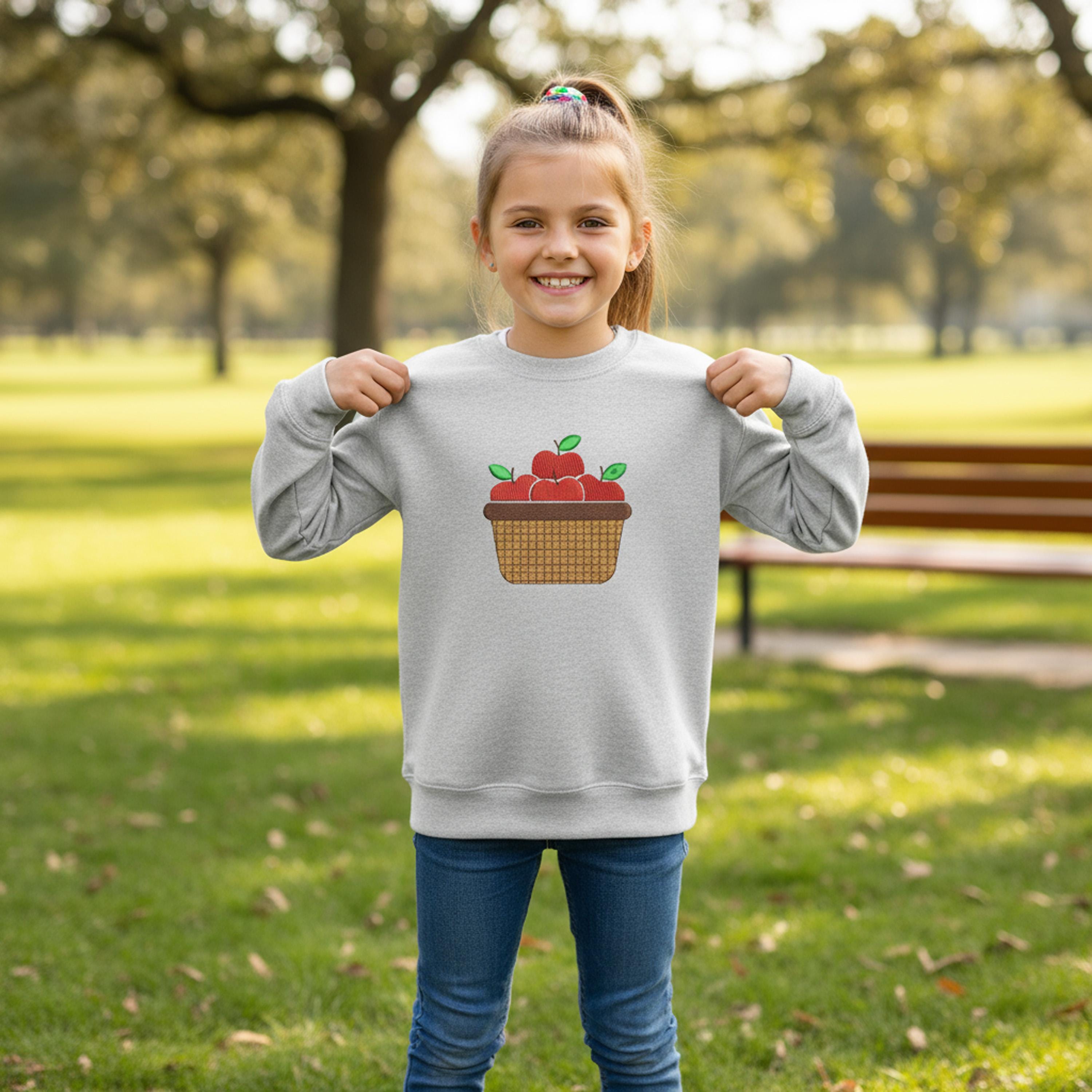 close-up preview of Mini Apple Basket Machine Embroidery Design