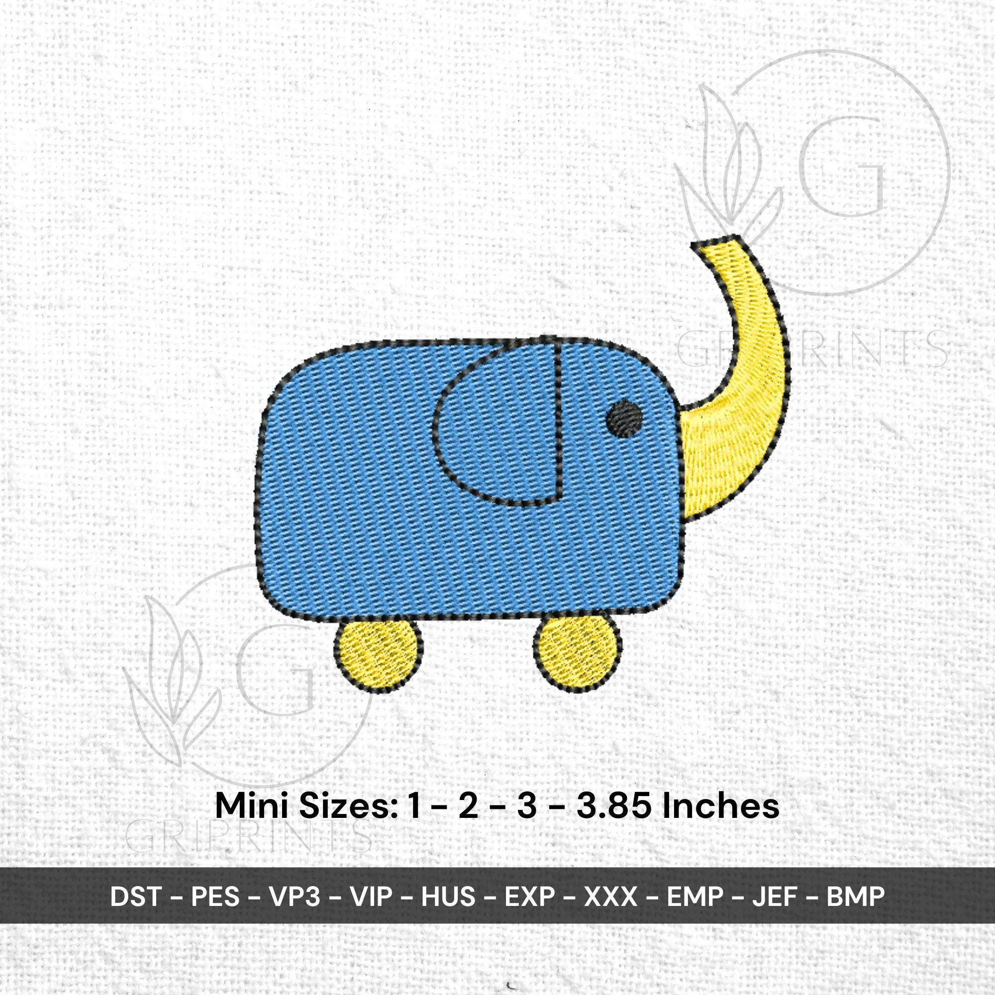 size chart for Mini Elephant Toy Machine Embroidery Design