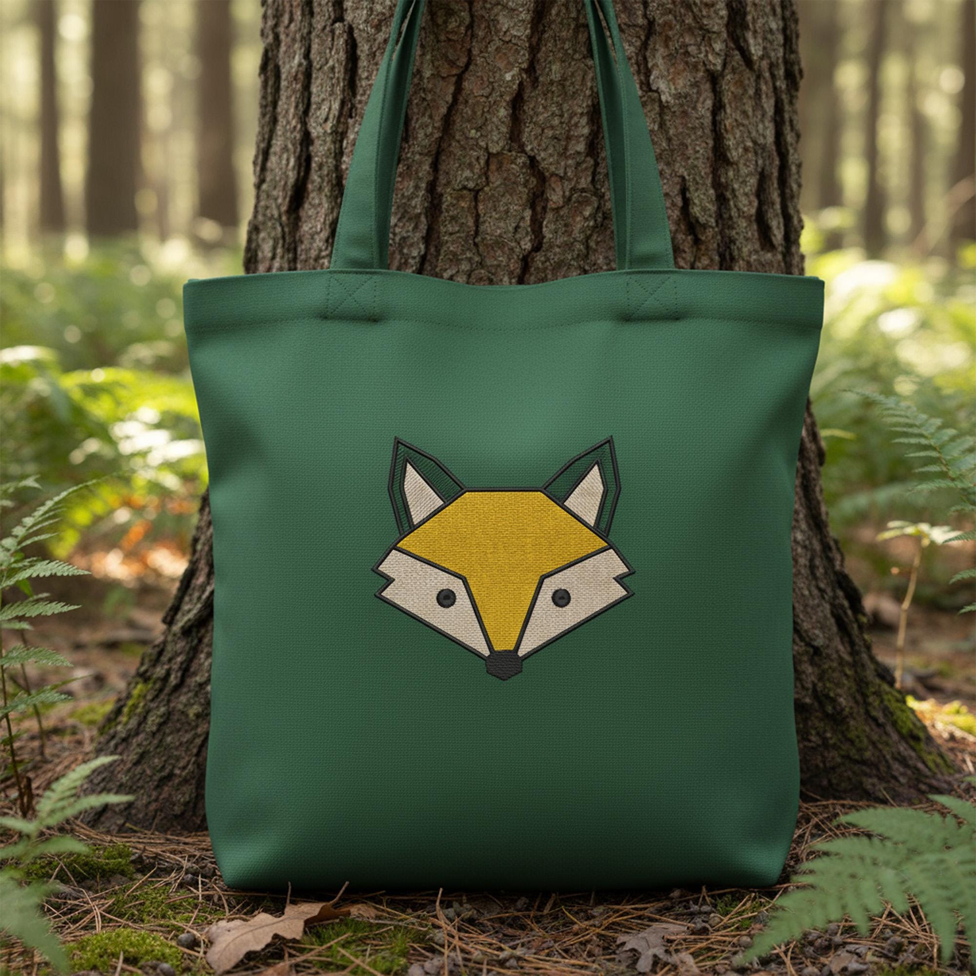 close-up preview of Mini Geometric Fox Machine Embroidery Design