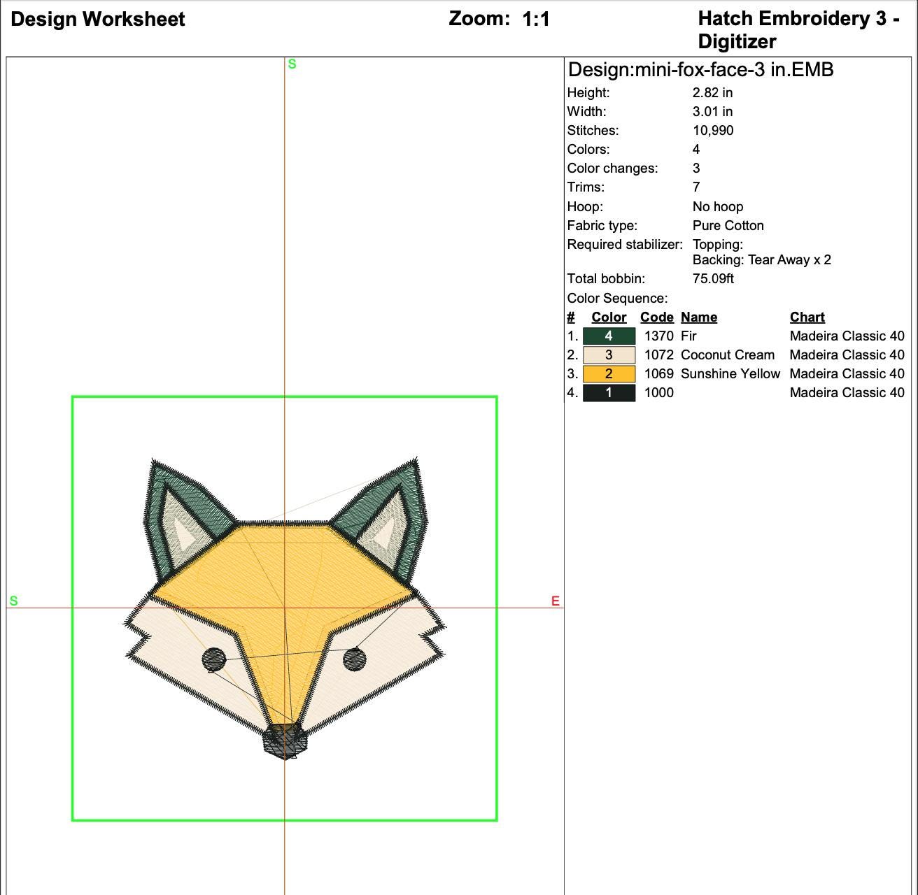 Mini Geometric Fox Machine Embroidery Design mockup preview 9