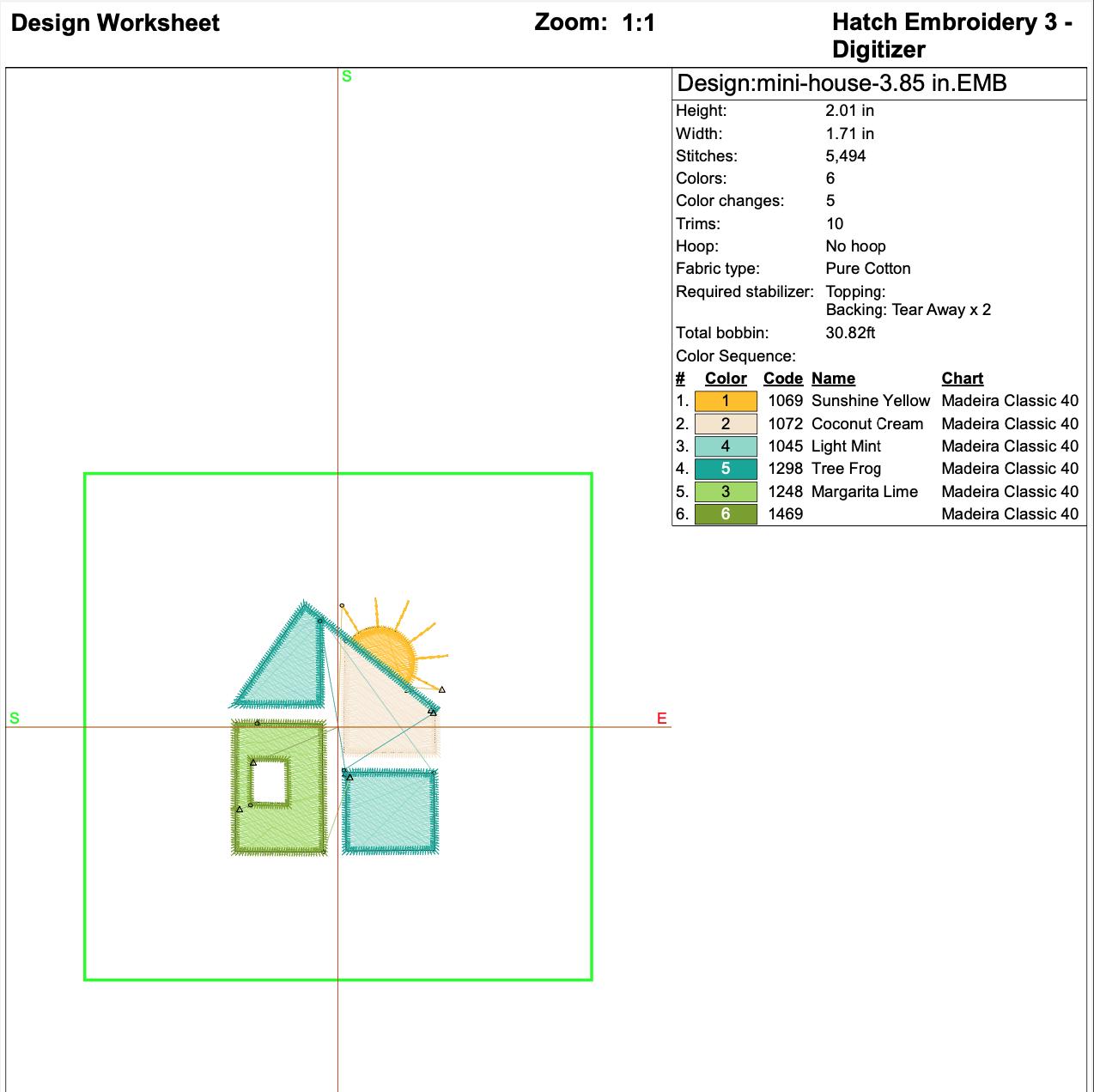 Mini House With Sun Machine Embroidery Design mockup preview 10