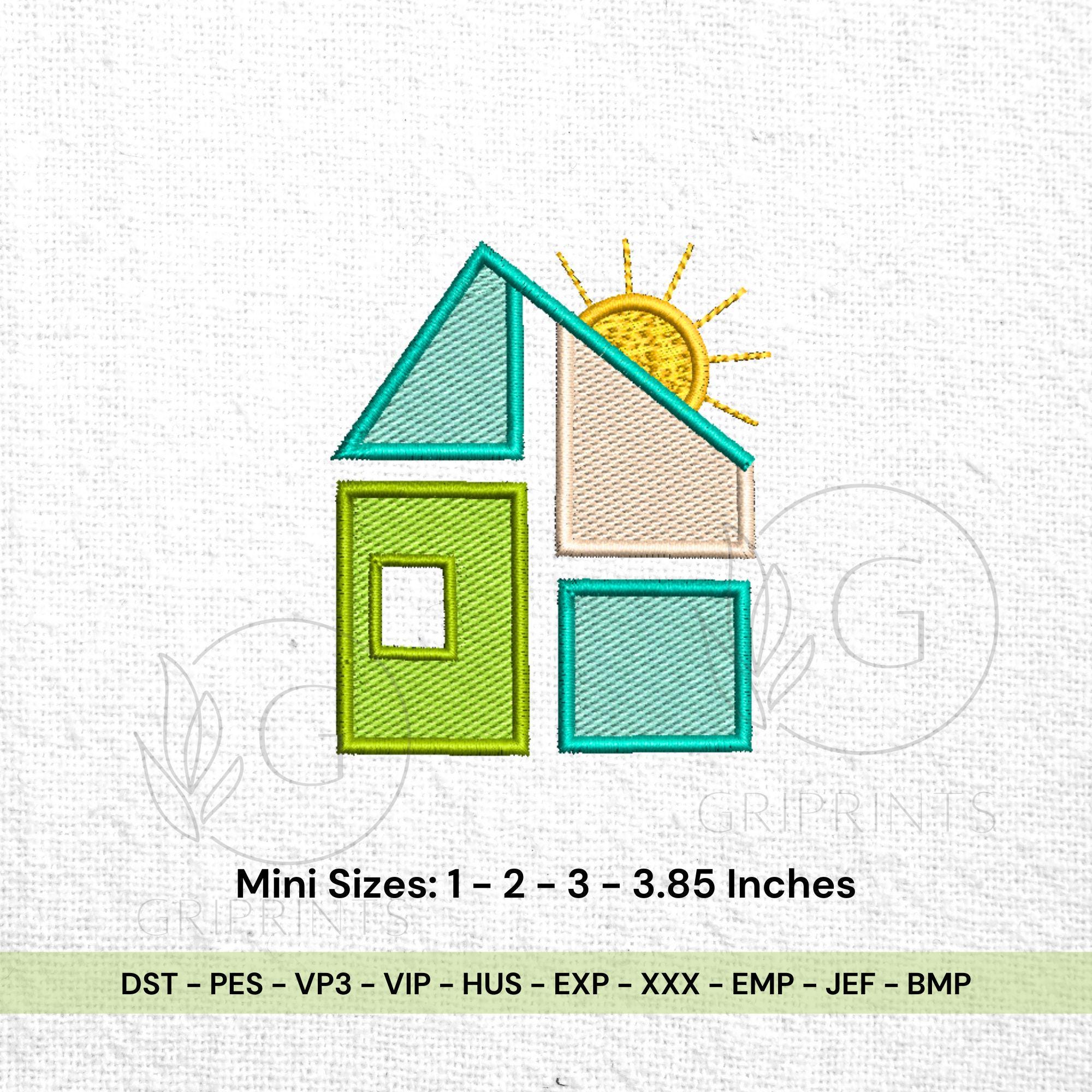 Mini House With Sun Machine Embroidery Design mockup preview 2