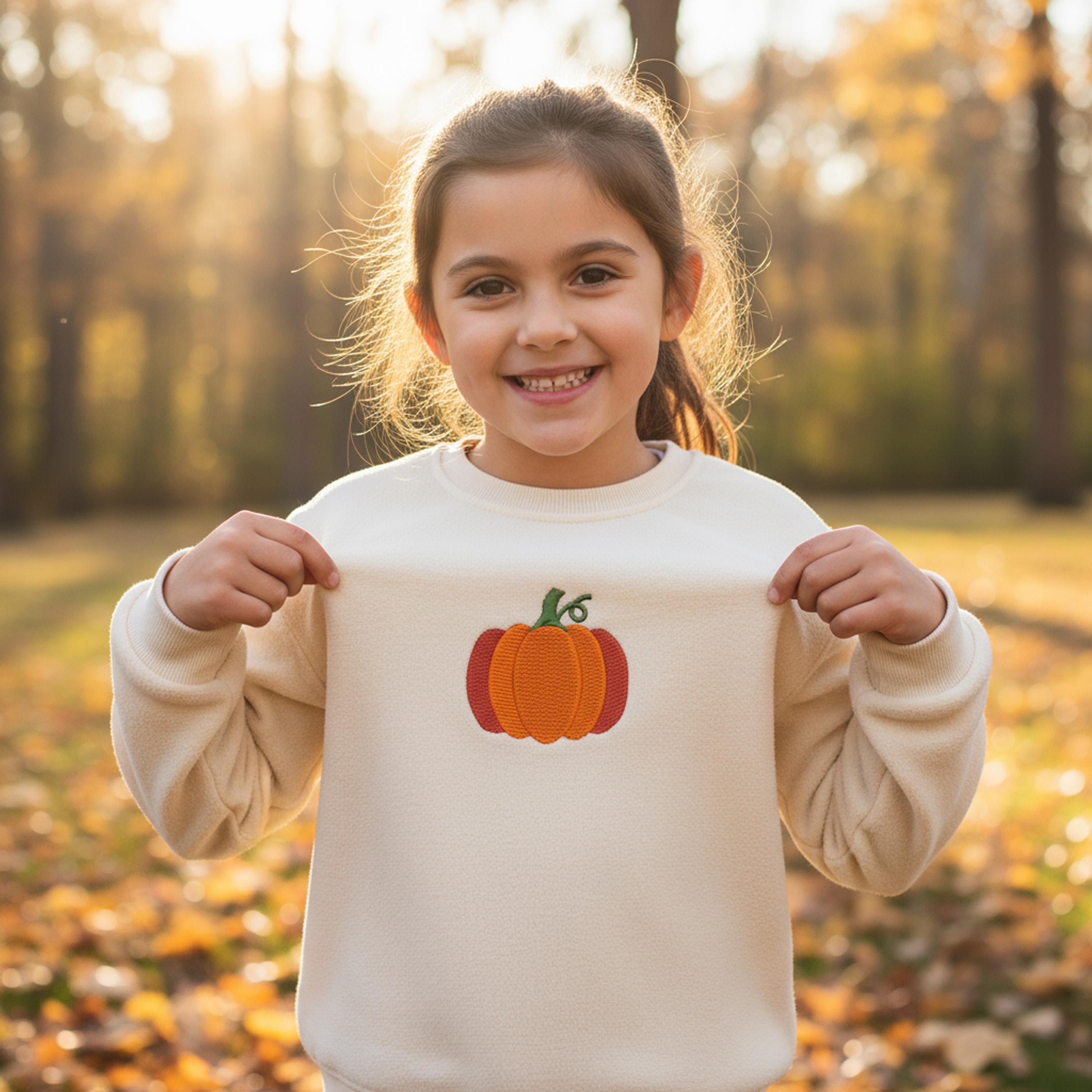 close-up preview of Mini Pumpkin Fall Machine Embroidery Design