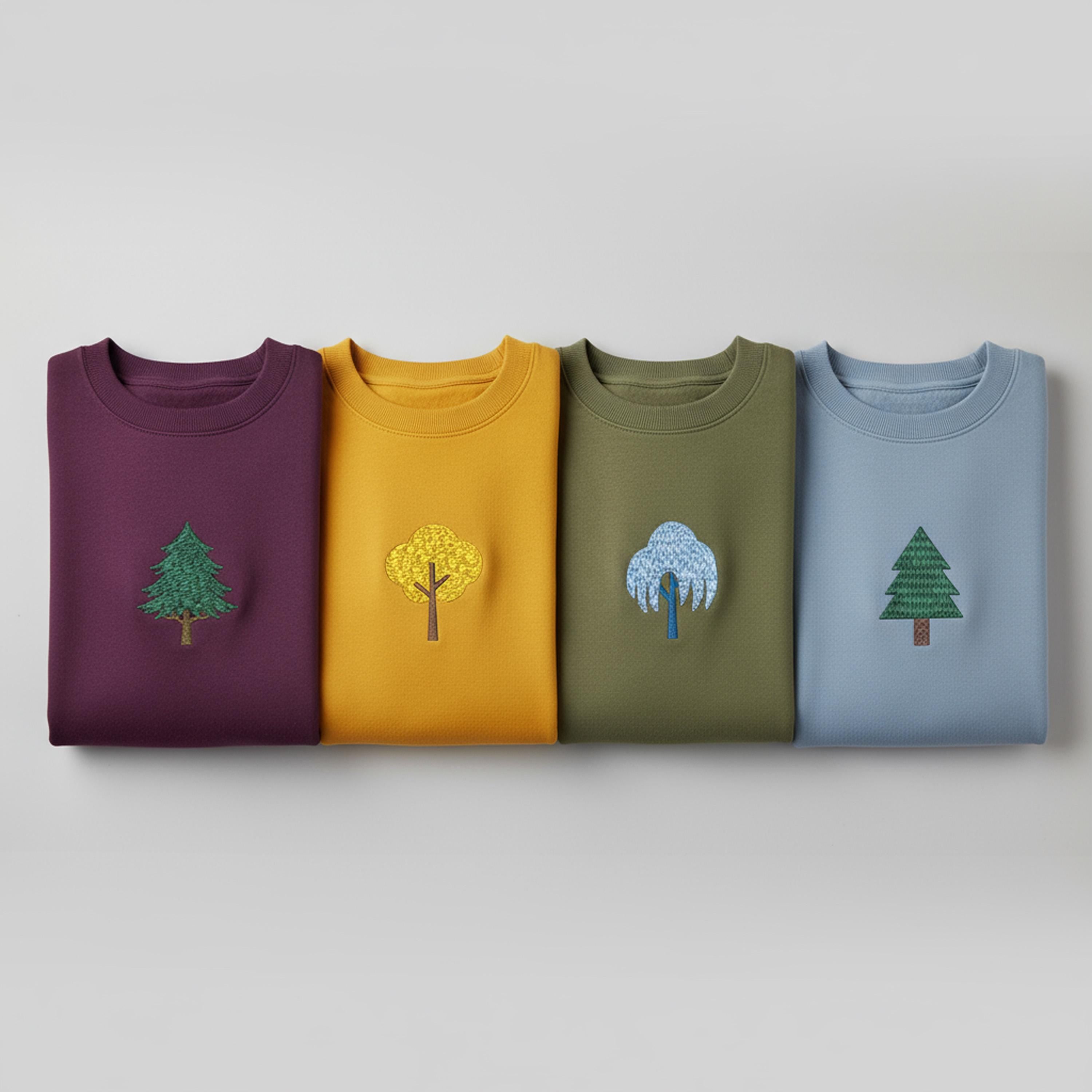 Mini Tree Set Machine Embroidery Design mockup preview 3