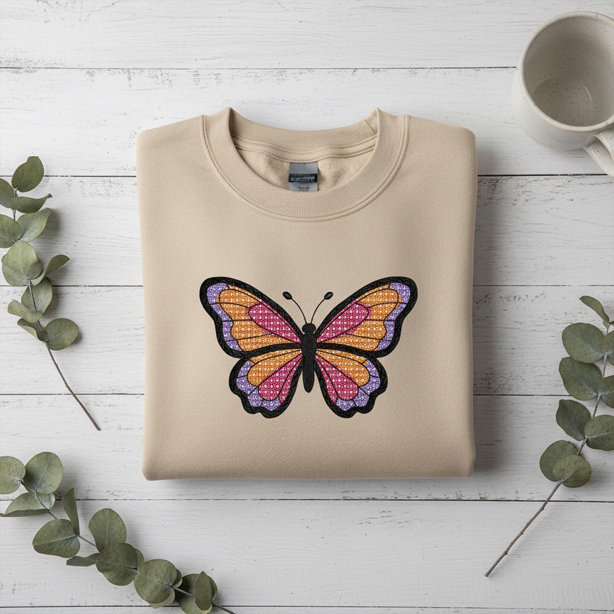 close-up preview of Monarch Butterfly Embroidery Design