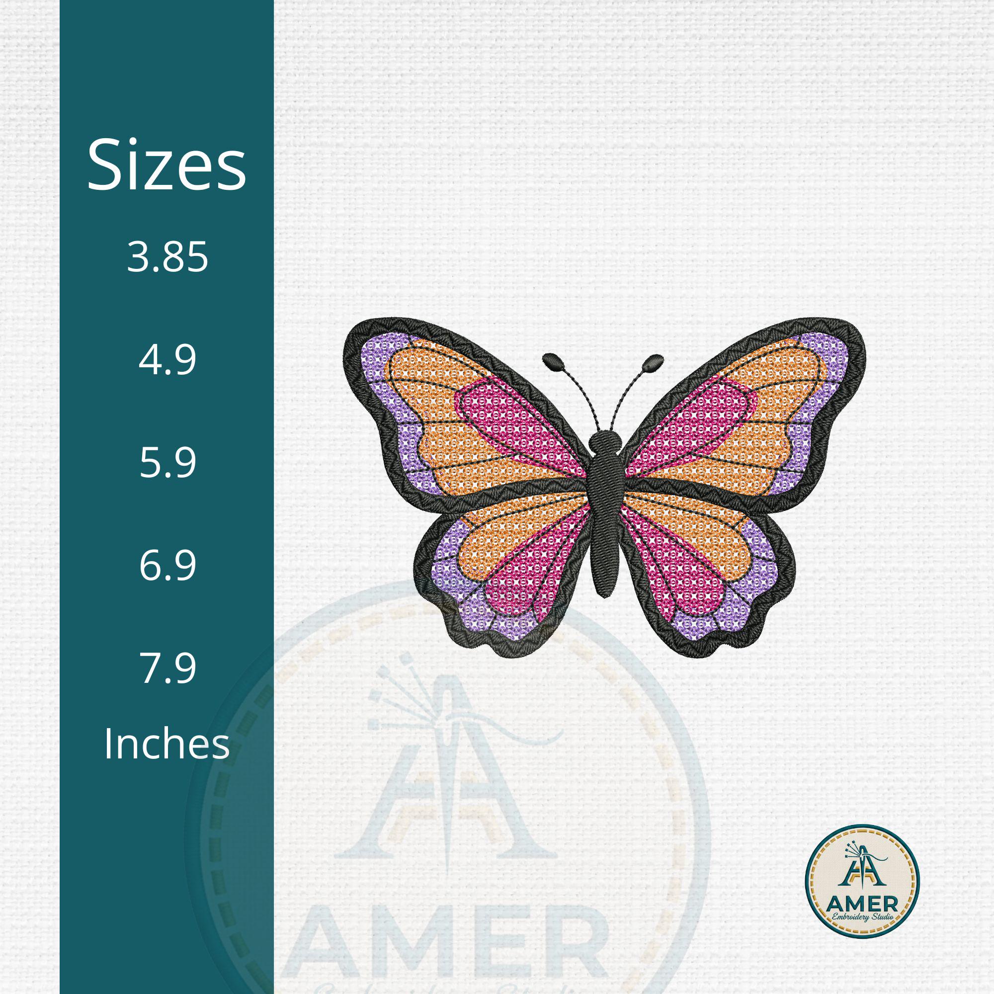 Monarch Butterfly Embroidery Design mockup preview 2