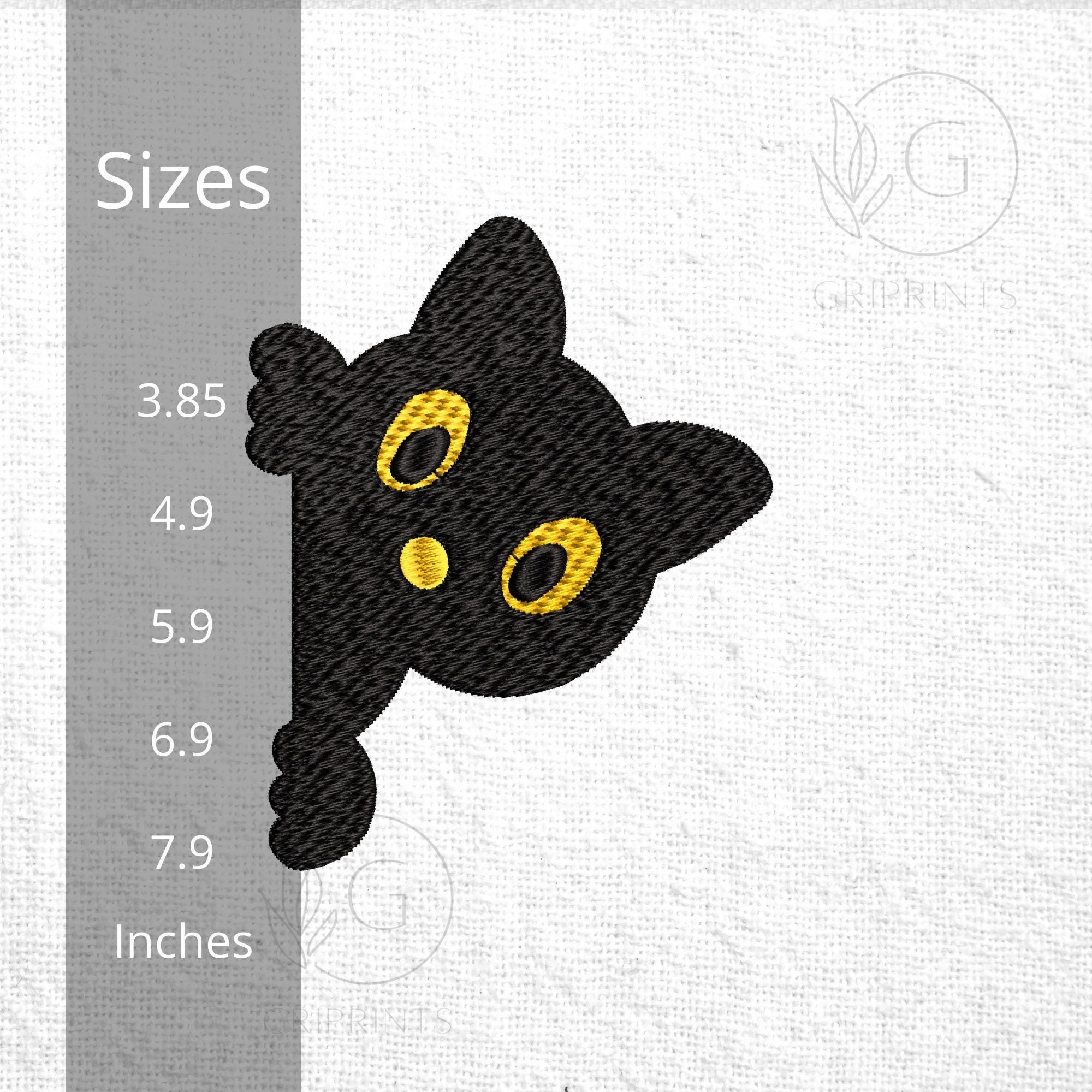 Peeking Black Cat Embroidery Design mockup preview 2