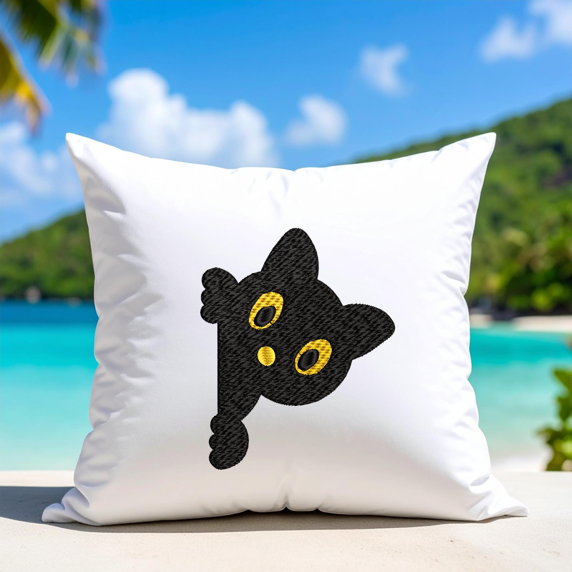 Peeking Black Cat Embroidery Design worksheet