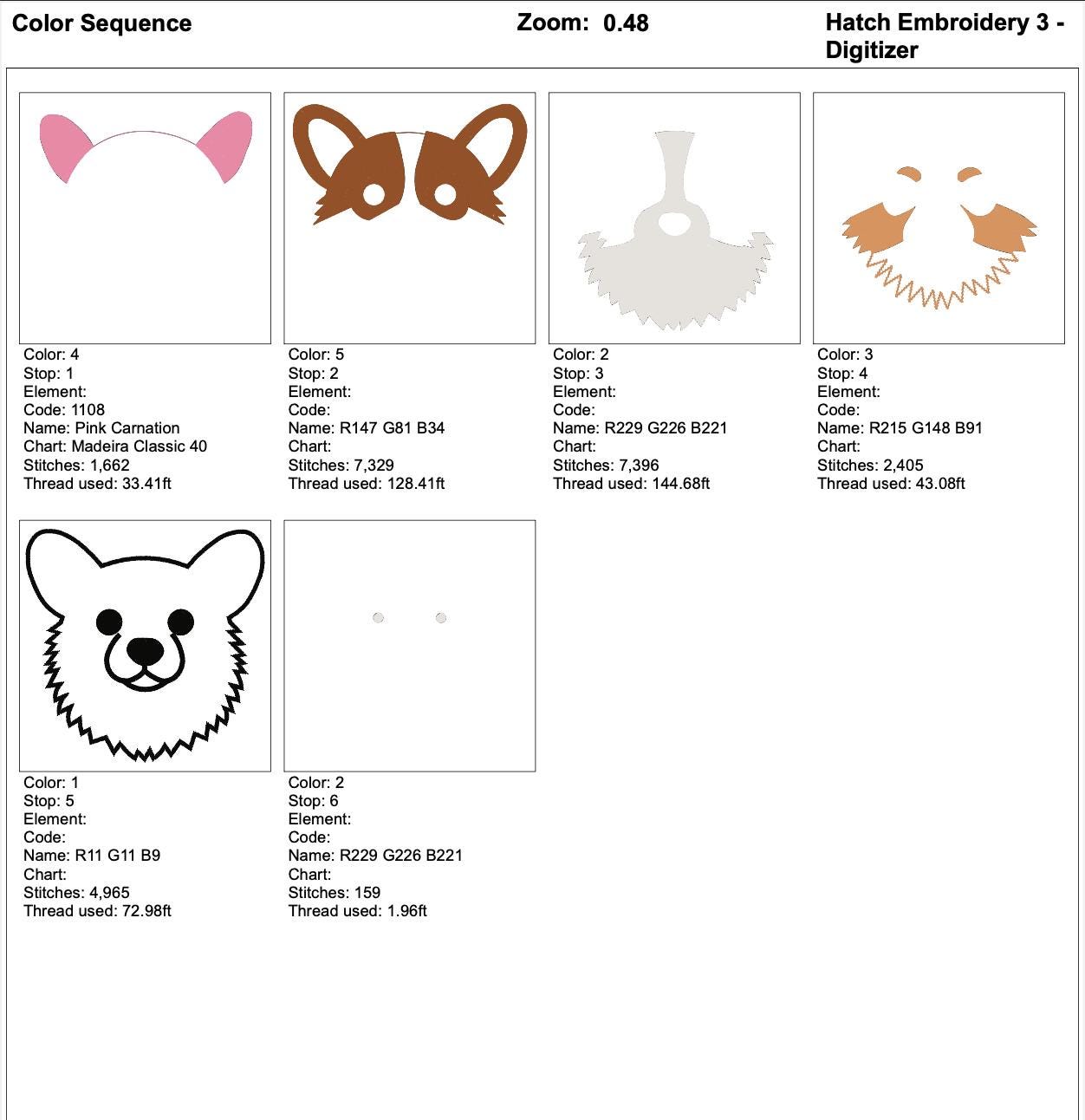 Pembroke Welsh Corgi Machine Embroidery Design worksheet