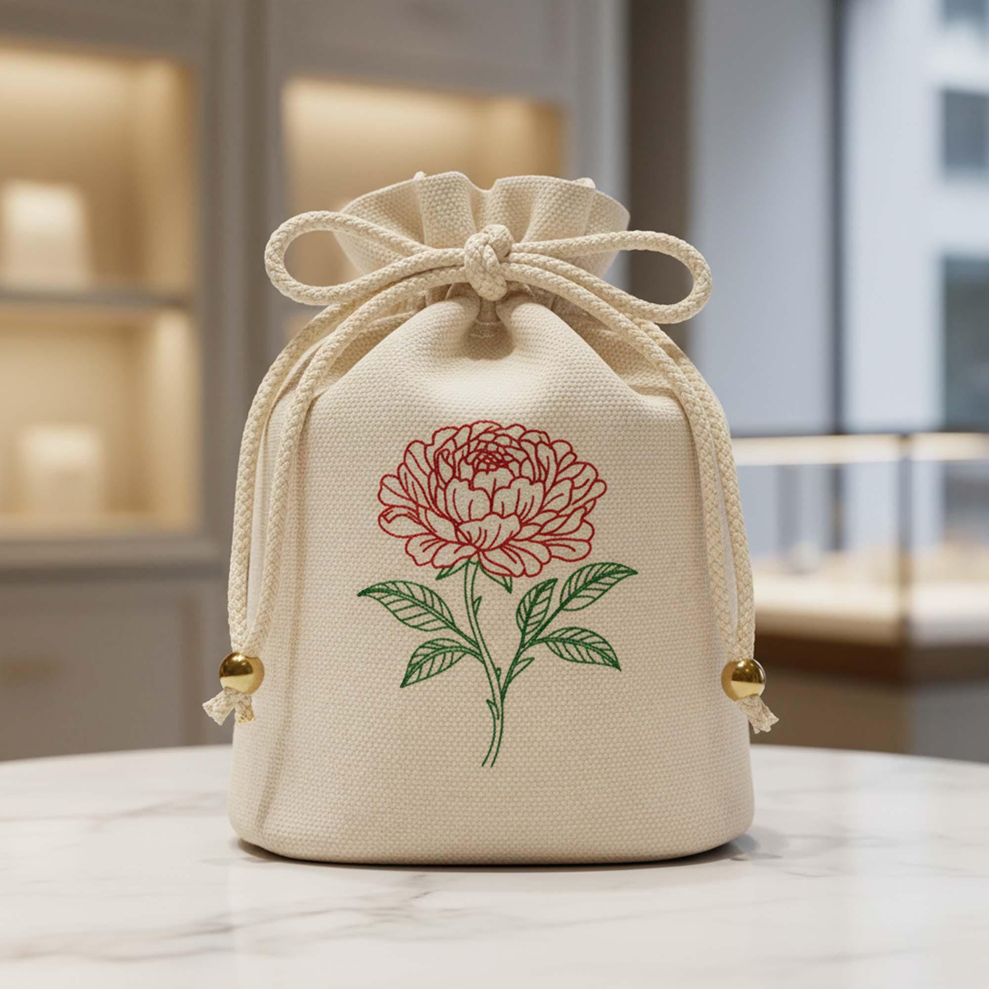 Peony Outline Machine Embroidery Design mockup preview 2
