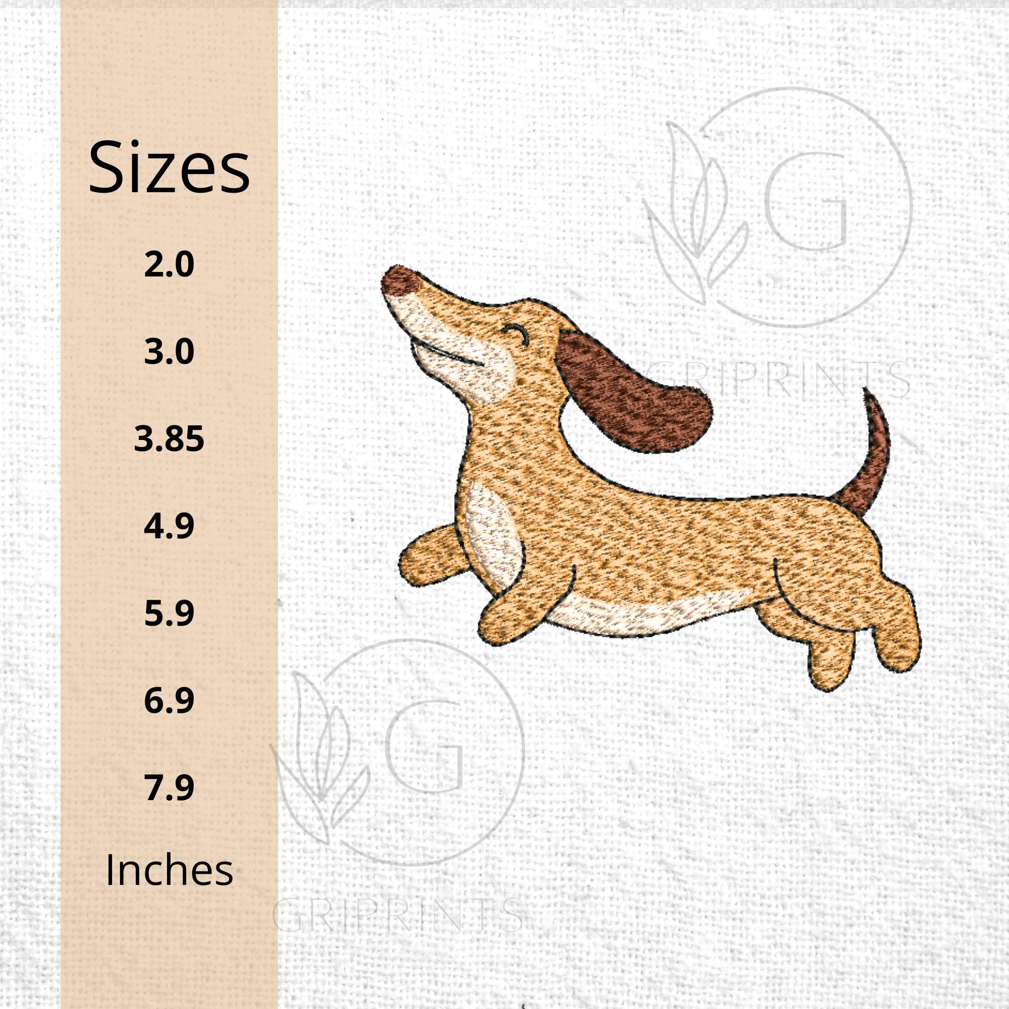 Playful Dachshund Machine Embroidery Design mockup preview 3