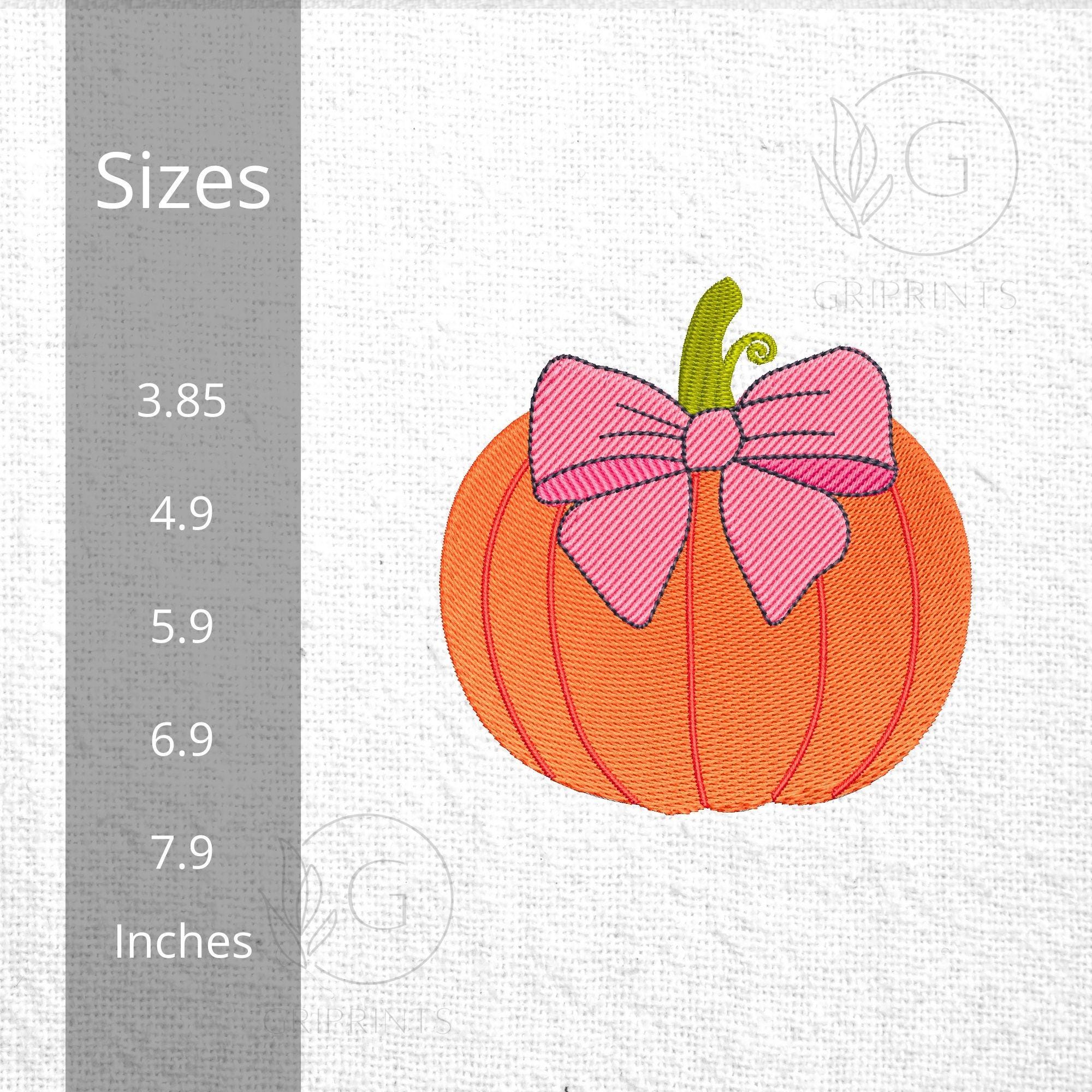 Pumpkin with Pink Bow MaEhine mbroidery Design mockup preview 2