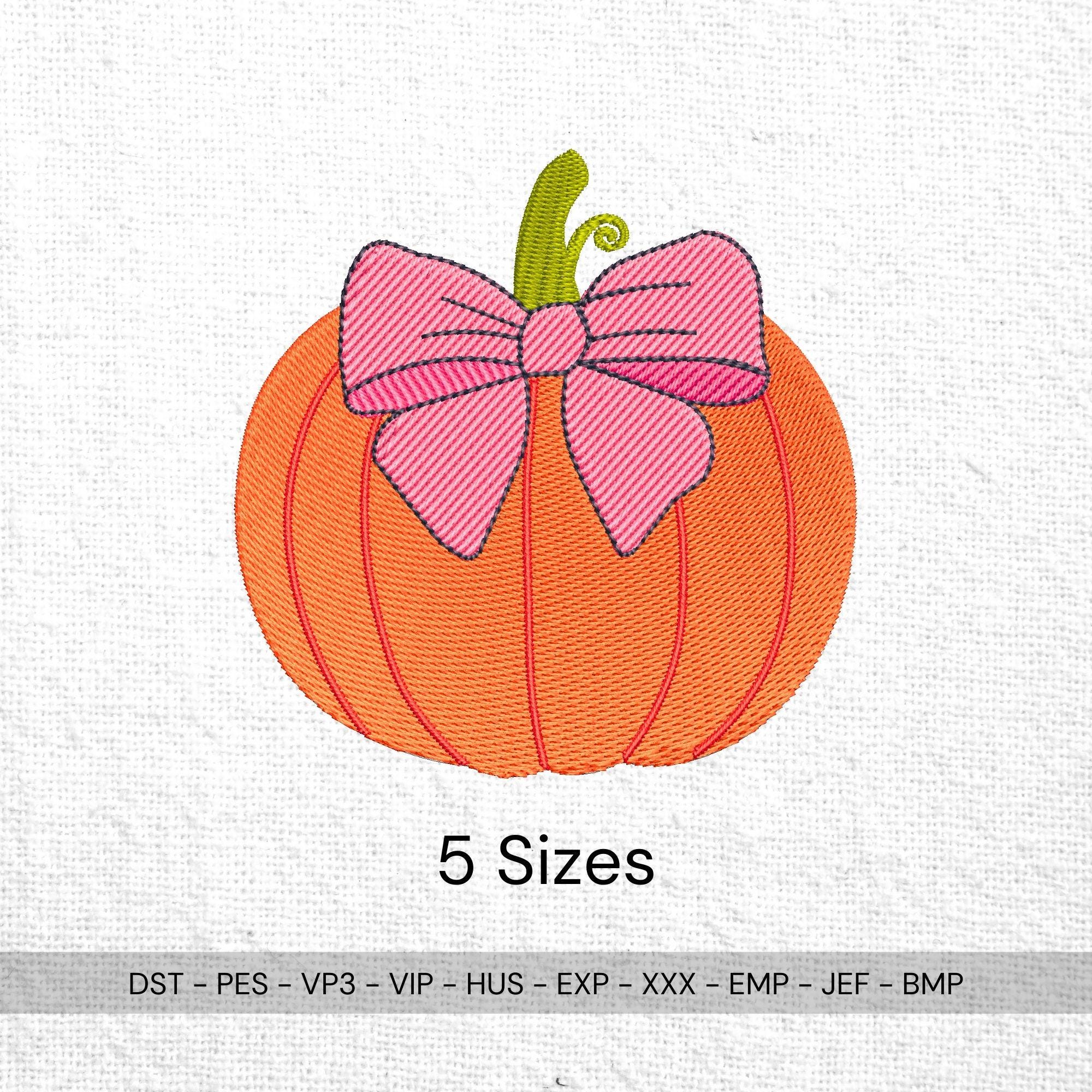 size chart for Pumpkin with Pink Bow MaEhine mbroidery Design
