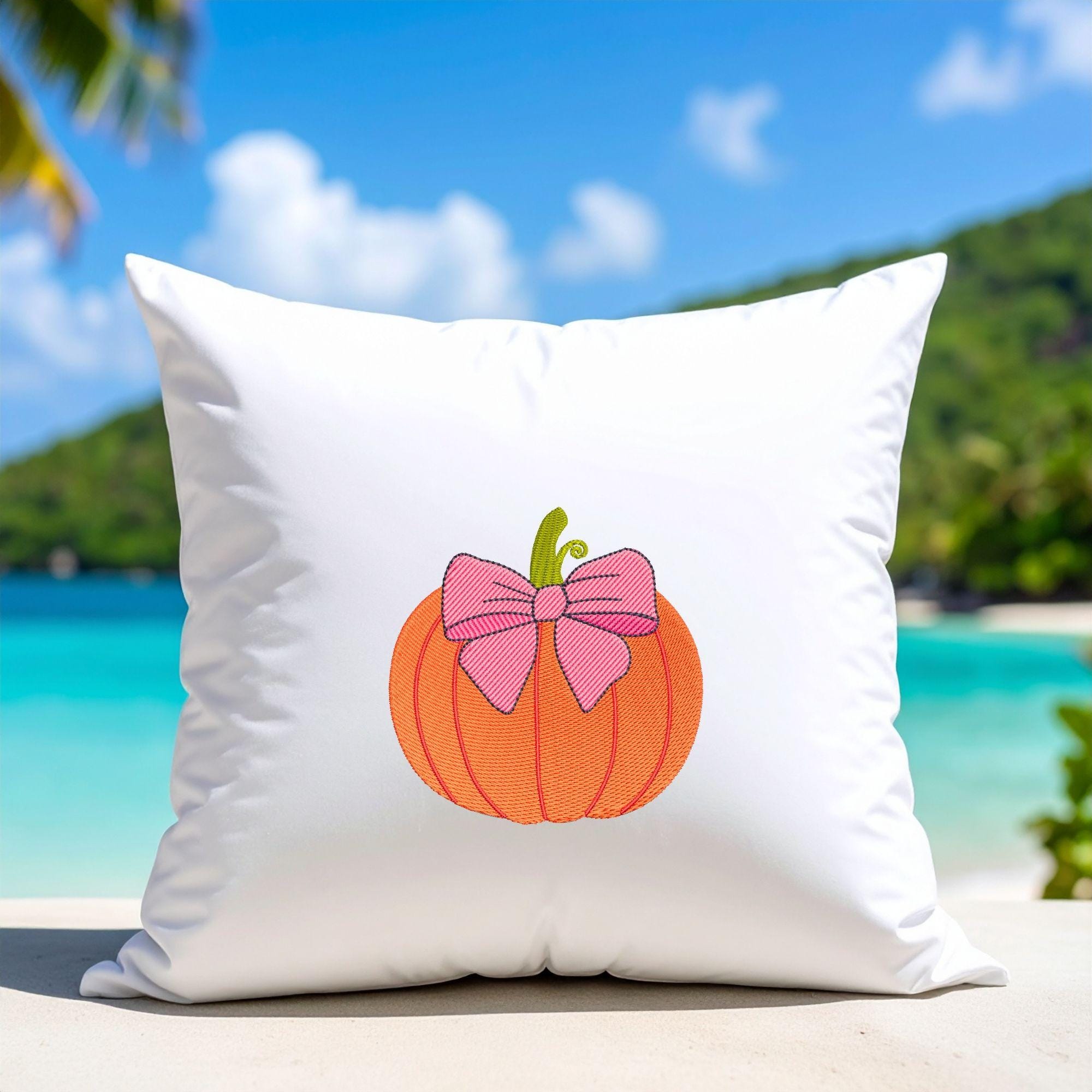 Pumpkin with Pink Bow MaEhine mbroidery Design worksheet