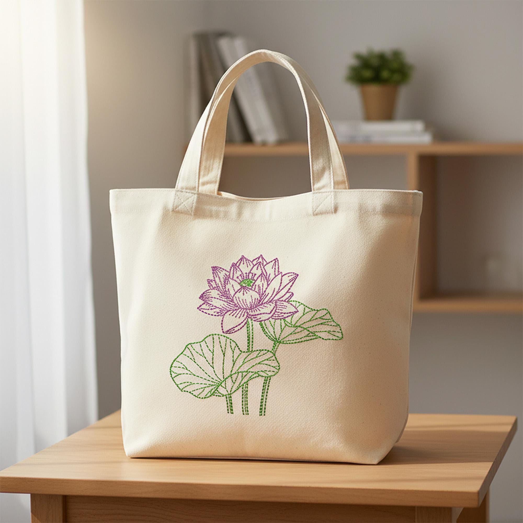 Serene Lotus Flower Machine Embroidery Design mockup preview 7