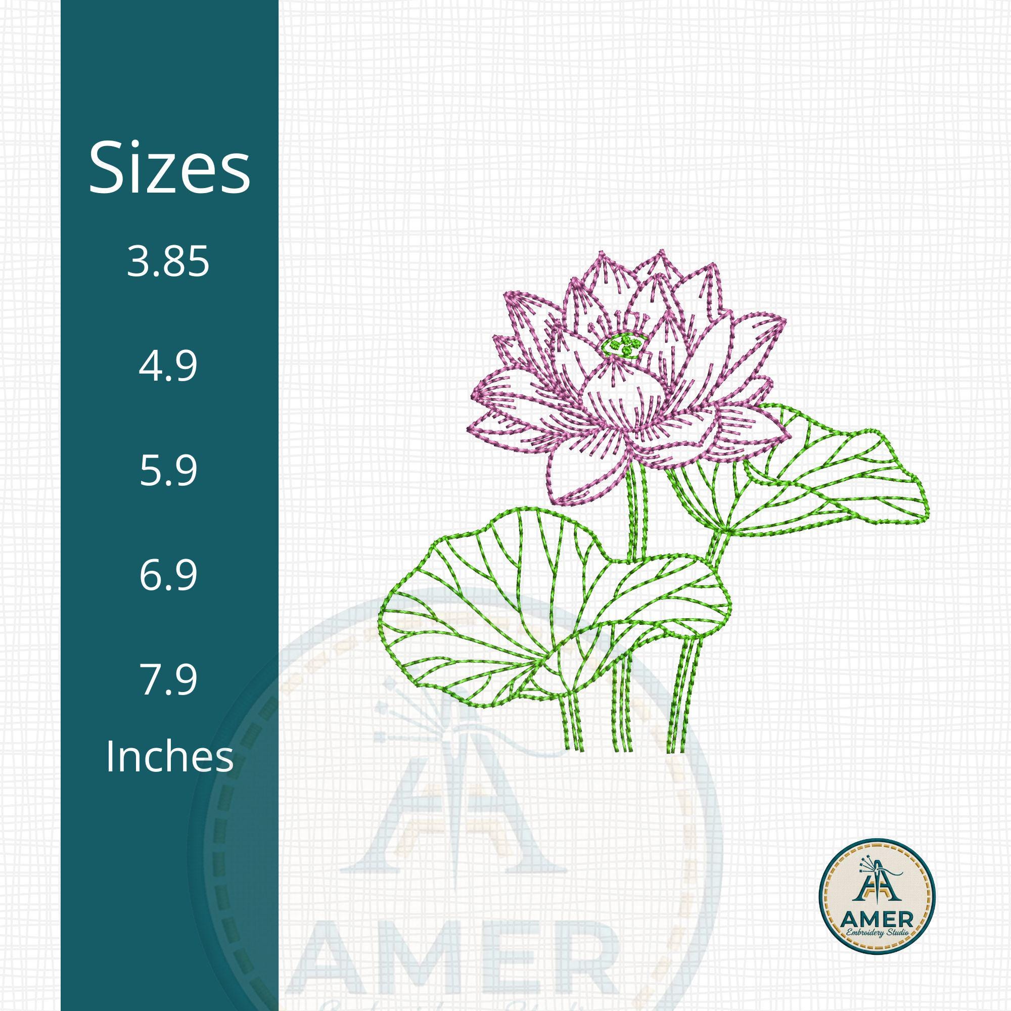 Serene Lotus Flower Machine Embroidery Design mockup preview 8