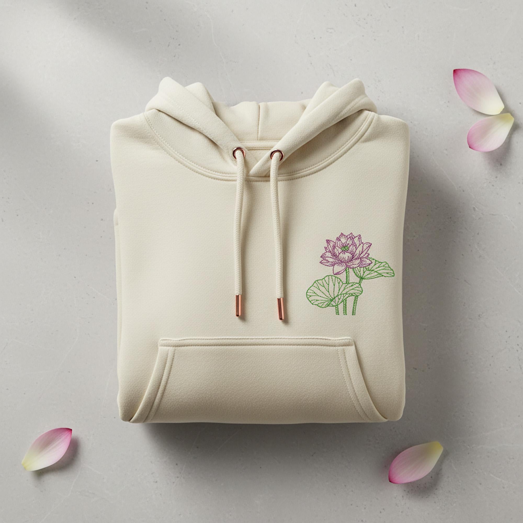 size chart for Serene Lotus Flower Machine Embroidery Design