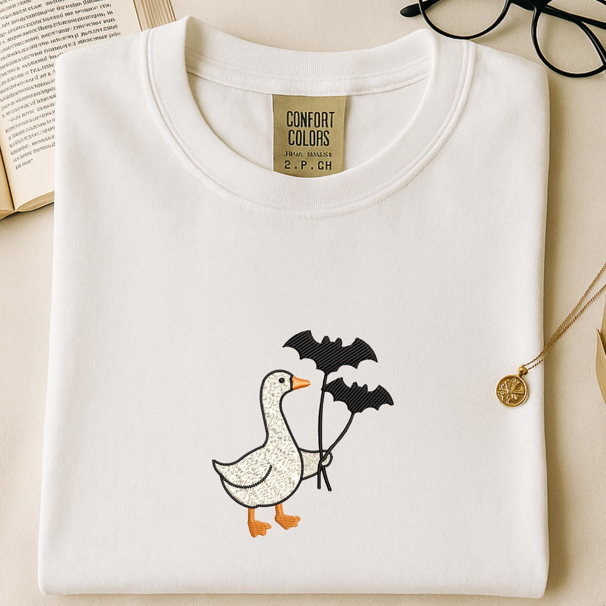 Silly Goose Bat Halloween Embroidery mockup preview 3