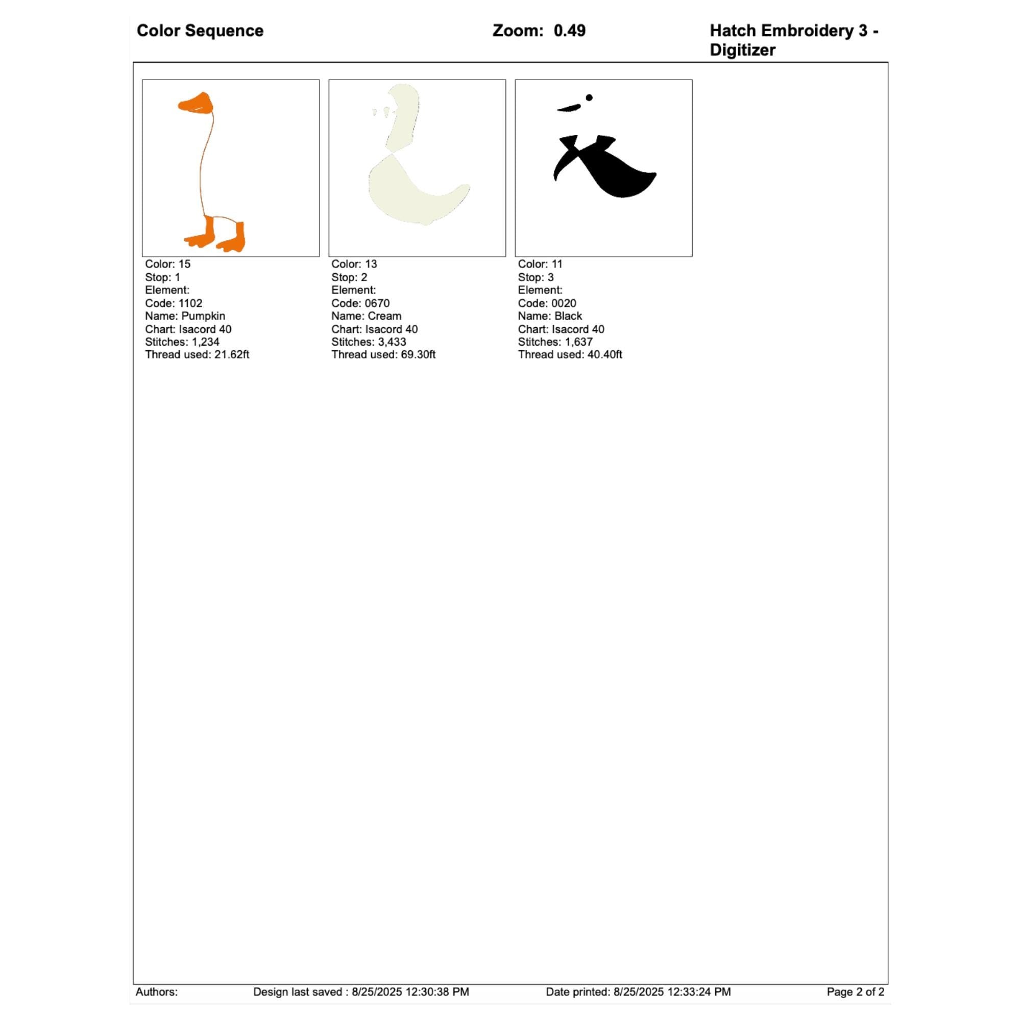 Silly Goose Dracula Halloween Embroidery worksheet