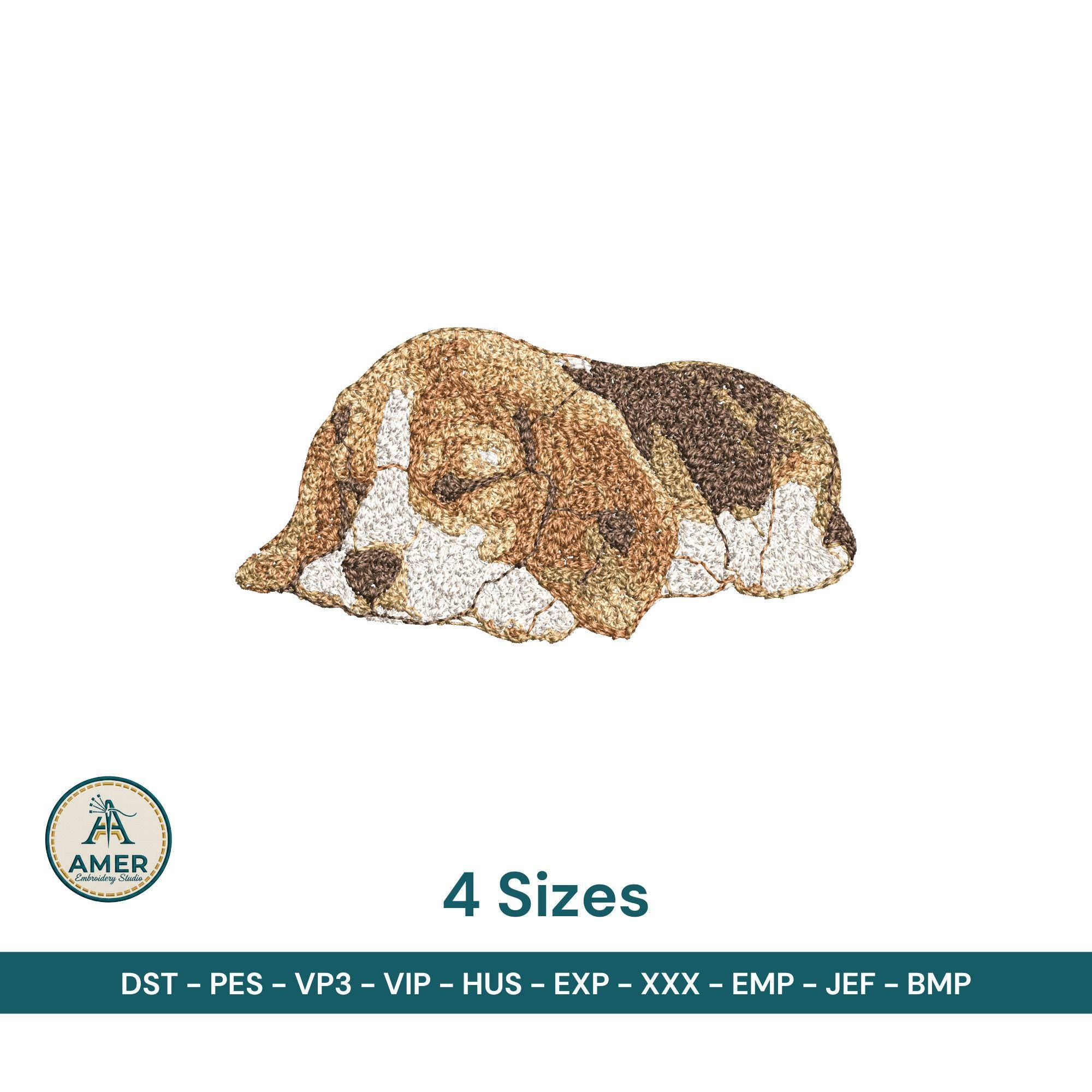 Sleeping Beagle Puppy Machine Embroidery Design mockup preview 2