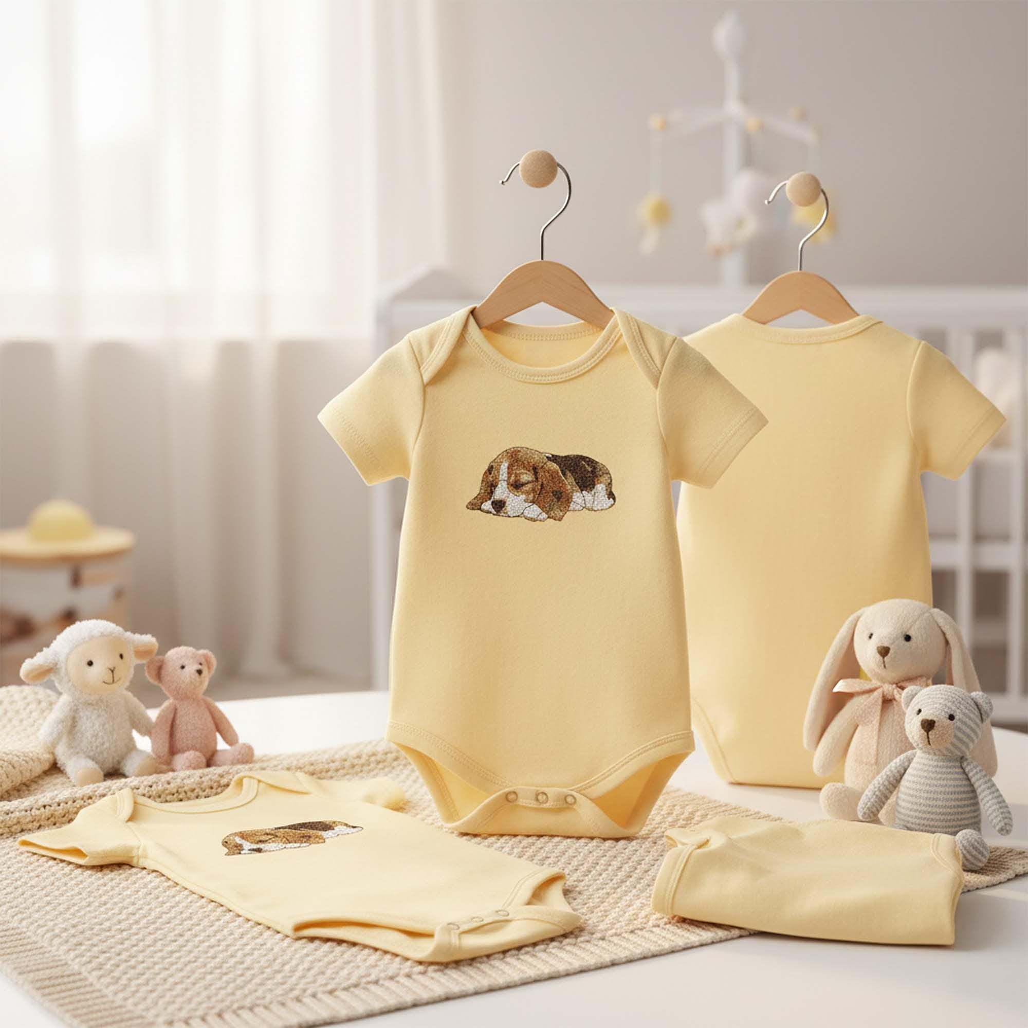 Sleeping Beagle Puppy Machine Embroidery Design mockup preview 7