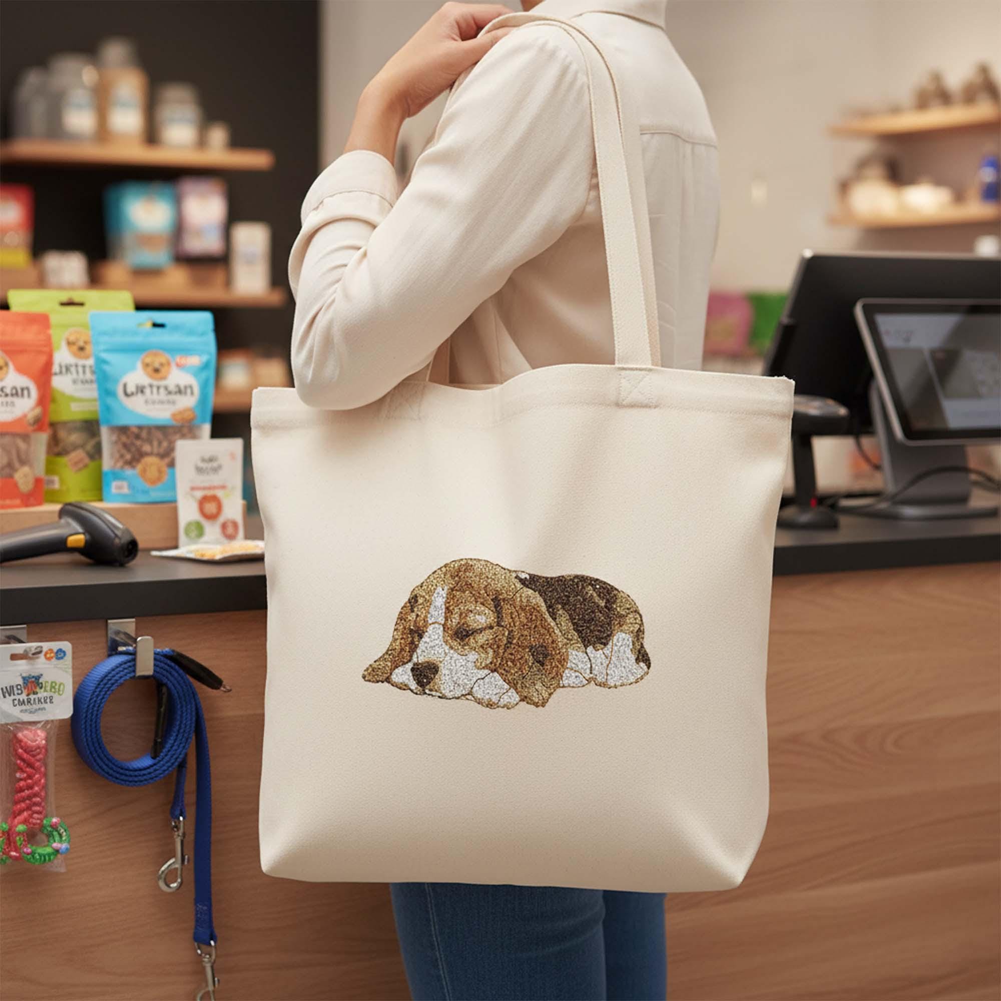 Sleeping Beagle Puppy Machine Embroidery Design mockup preview 8