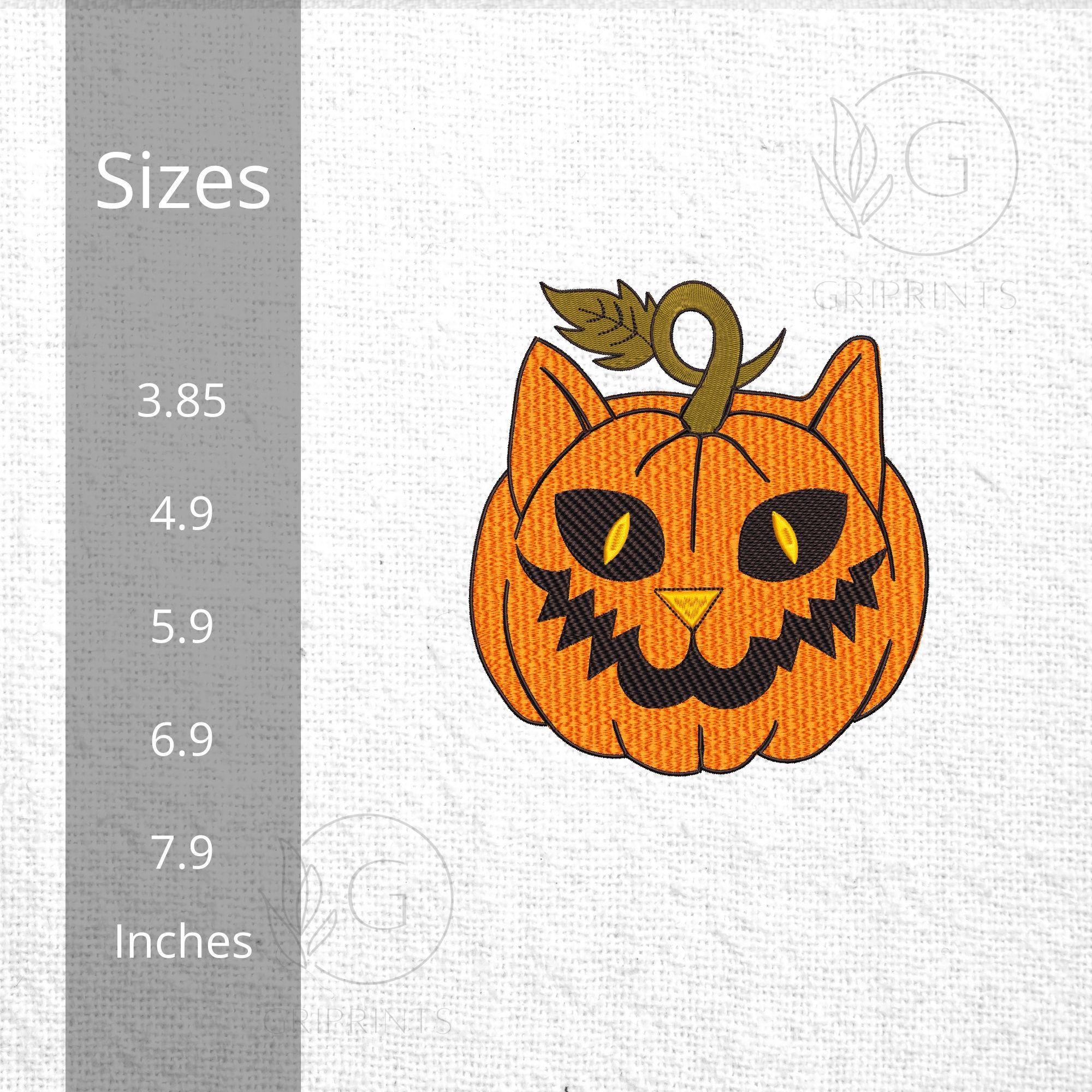 Spooky Pumpkin Cat Halloween Embroidery Design mockup preview 3