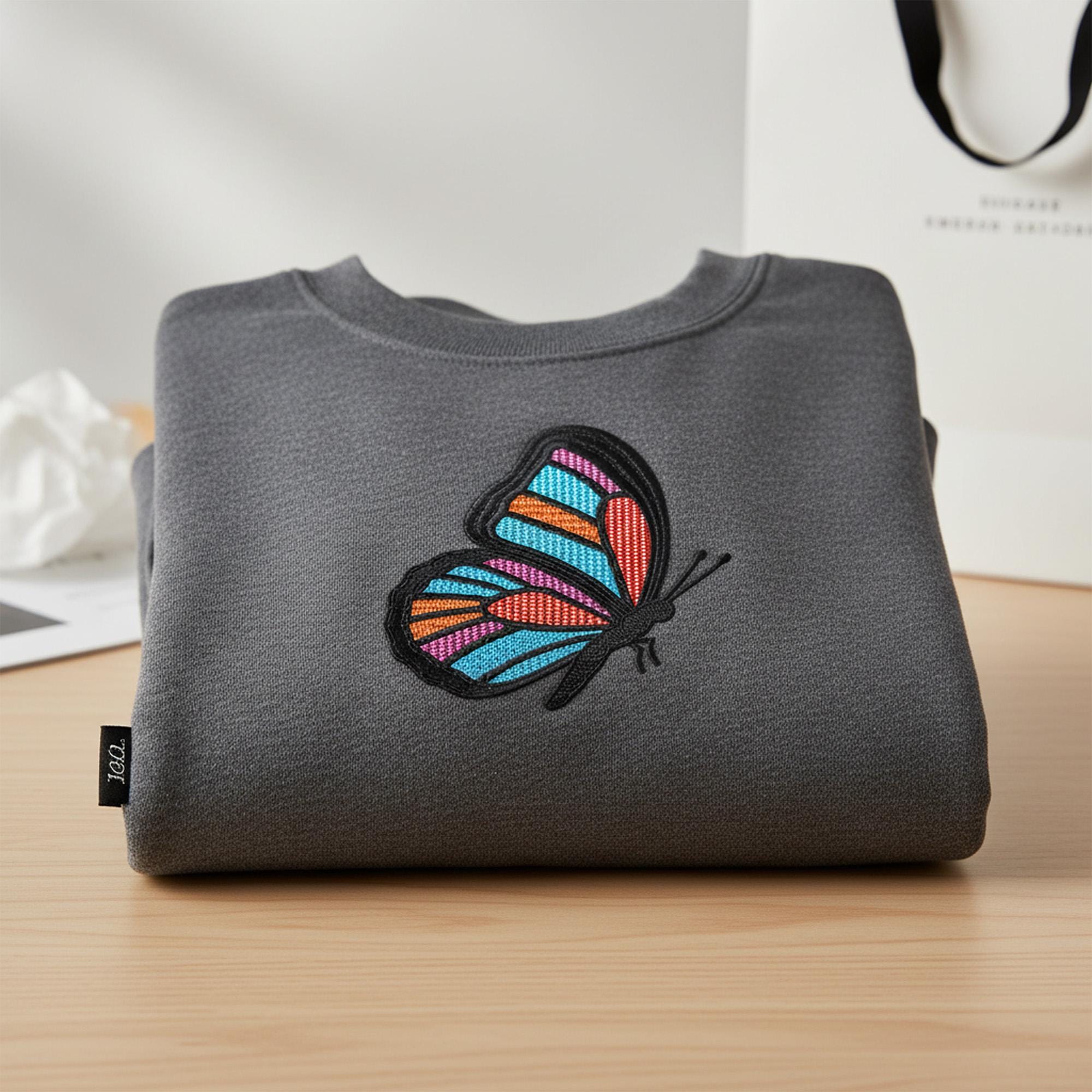 Stained Glass Colorful Butterfly Embroidery worksheet