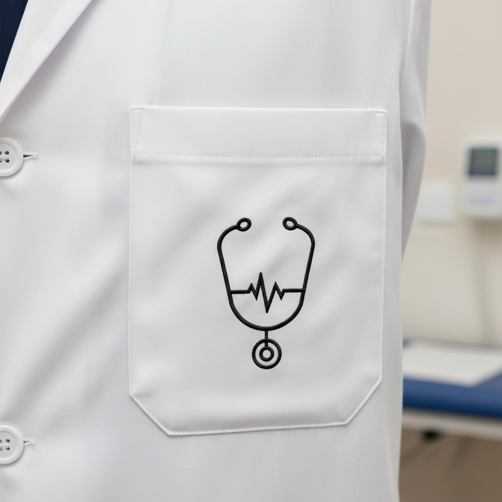 color options for stethoscope heartbeat embroidery design