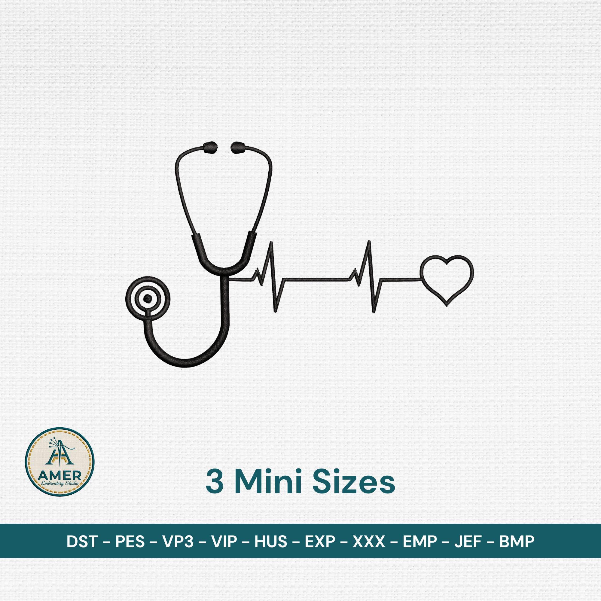 Stethoscope_Heartbeat_Nurse_Embroidery_design main preview