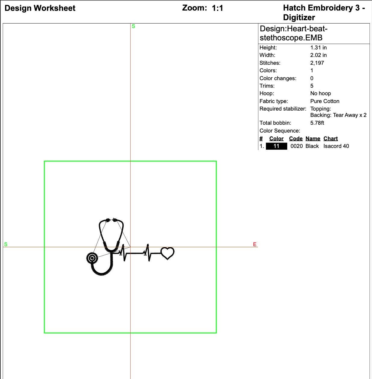 Stethoscope_Heartbeat_Nurse_Embroidery_design worksheet