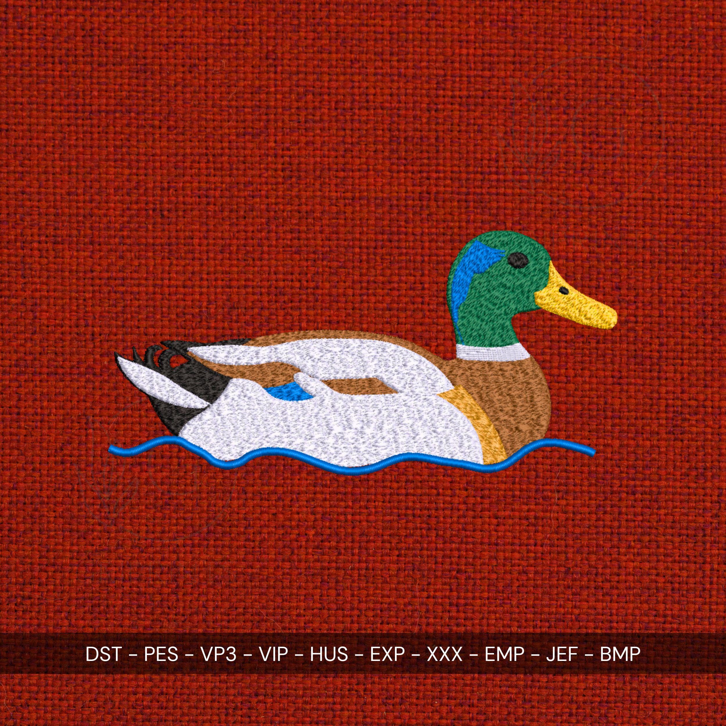 Swimming Mallard Duck Machine Embroidery Design mockup preview 2