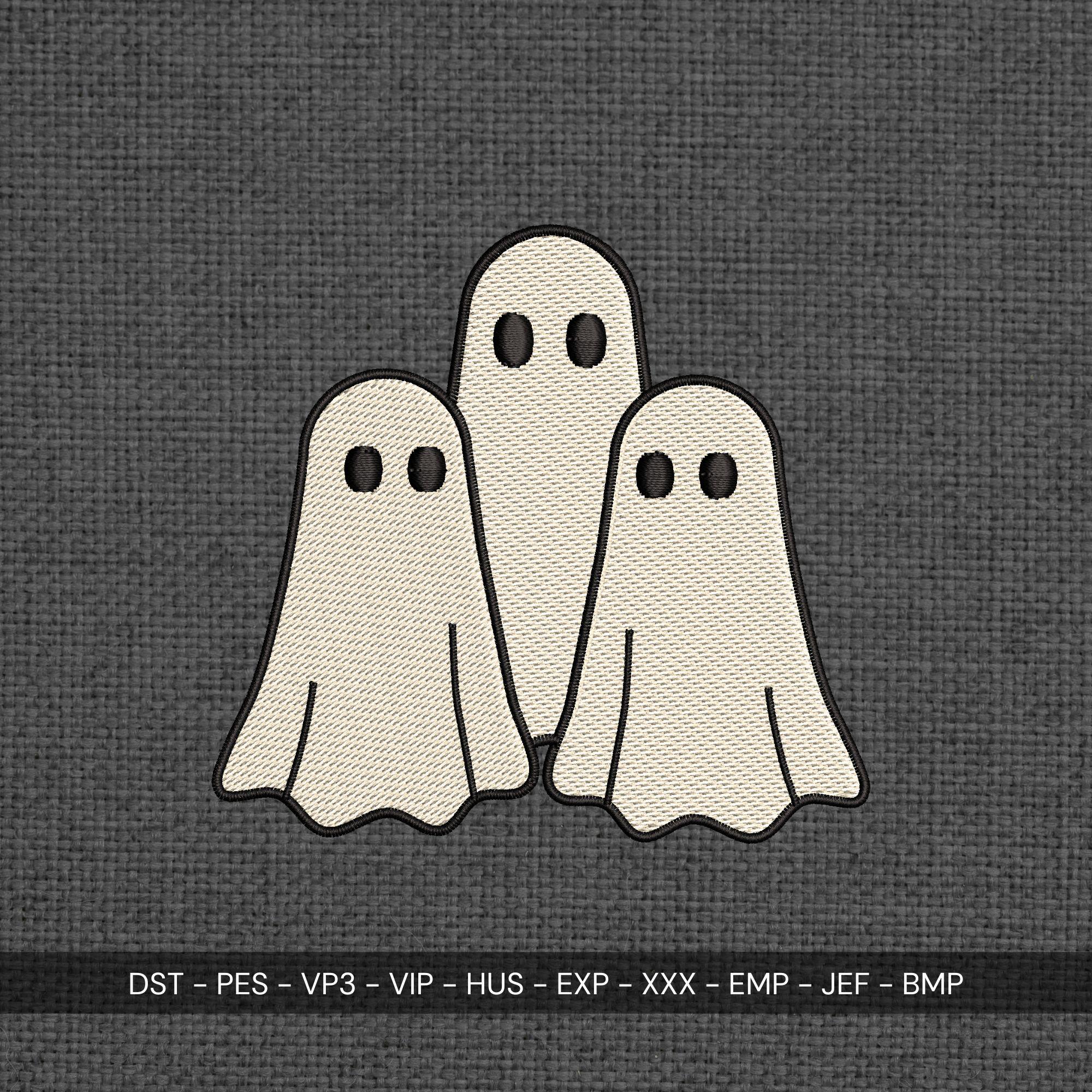 Three Ghosts Halloween Embroidery main preview