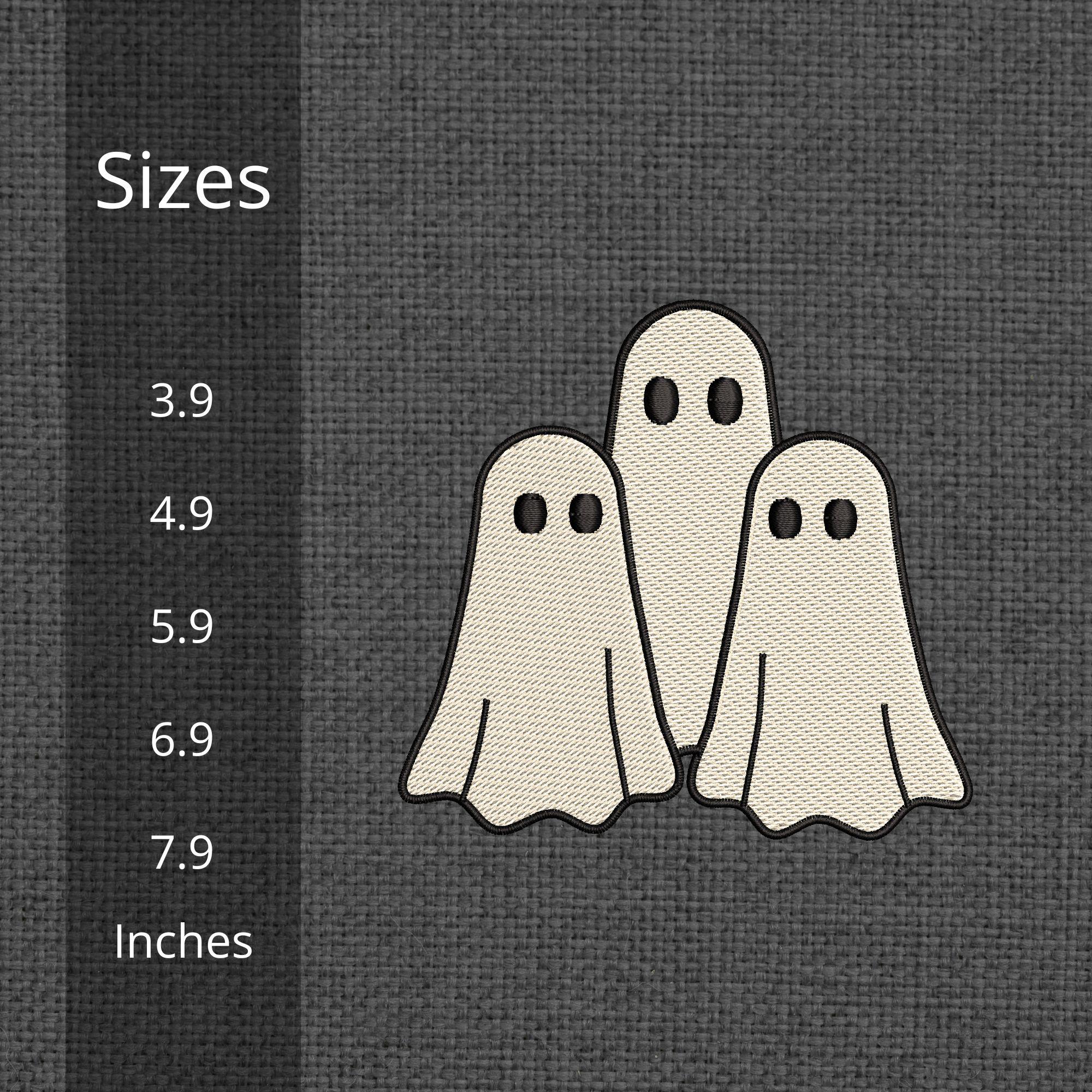 Three Ghosts Halloween Embroidery mockup preview 2