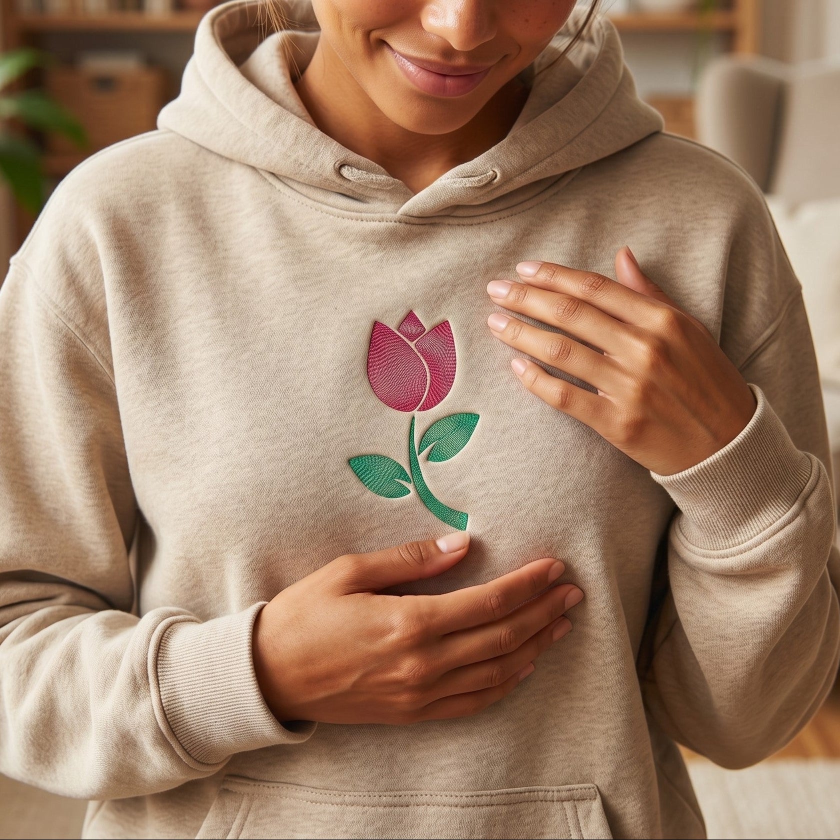 Tulpenblütenstickerei