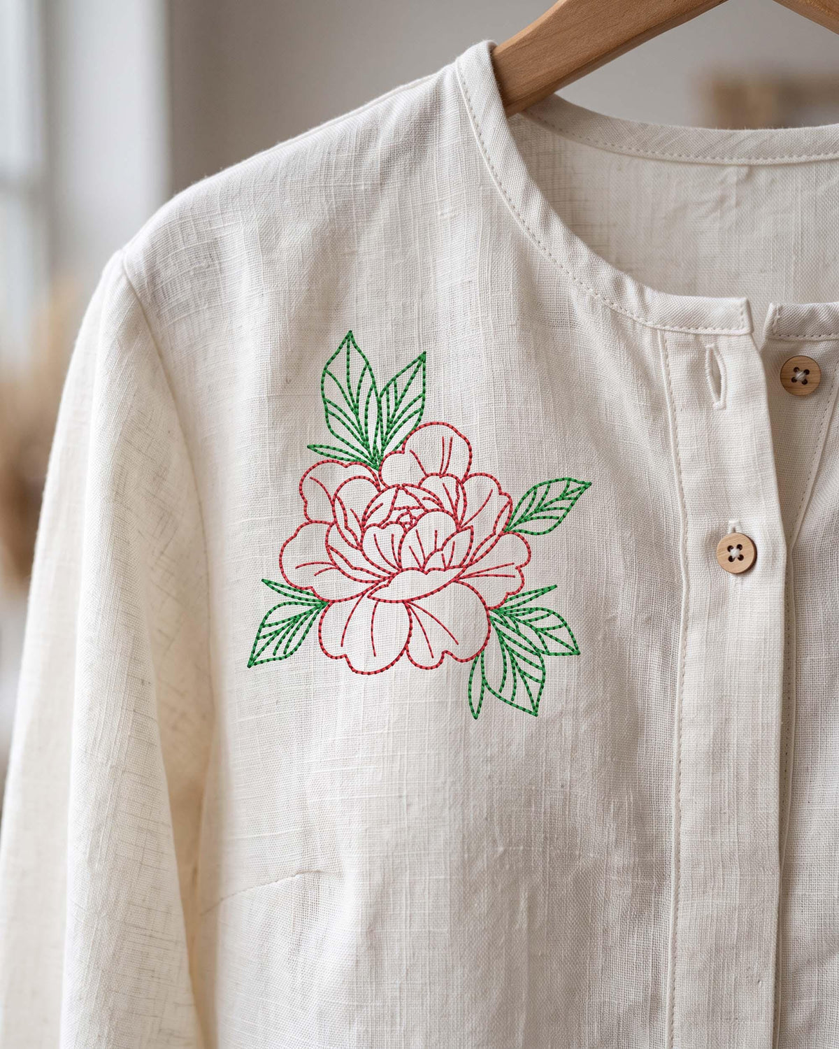 Peony Flower Embroidery Design, Floral Machine Embroidery File
