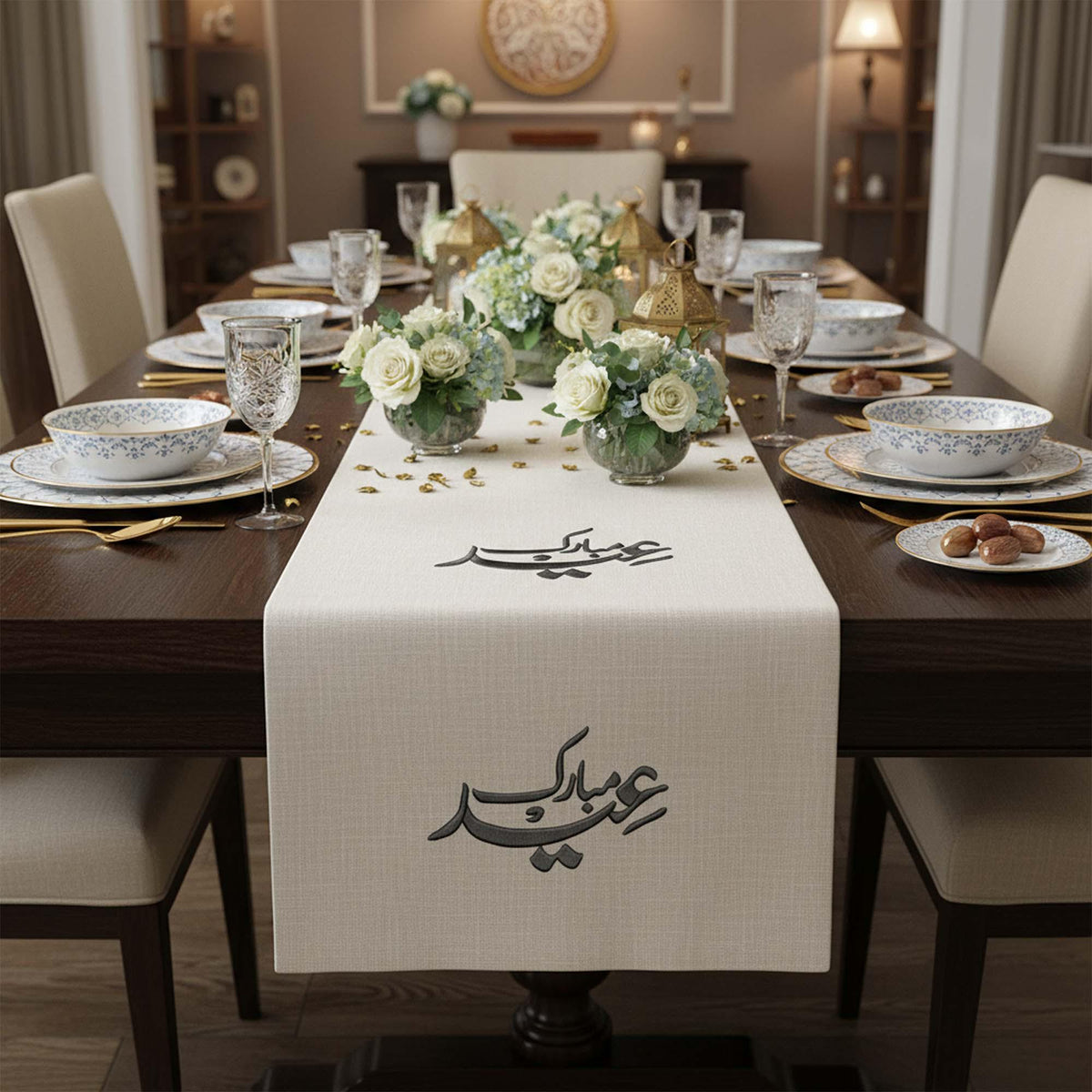 Eid Mubarak Arabic calligraphy embroidery design, Islamic machine embroidery dig