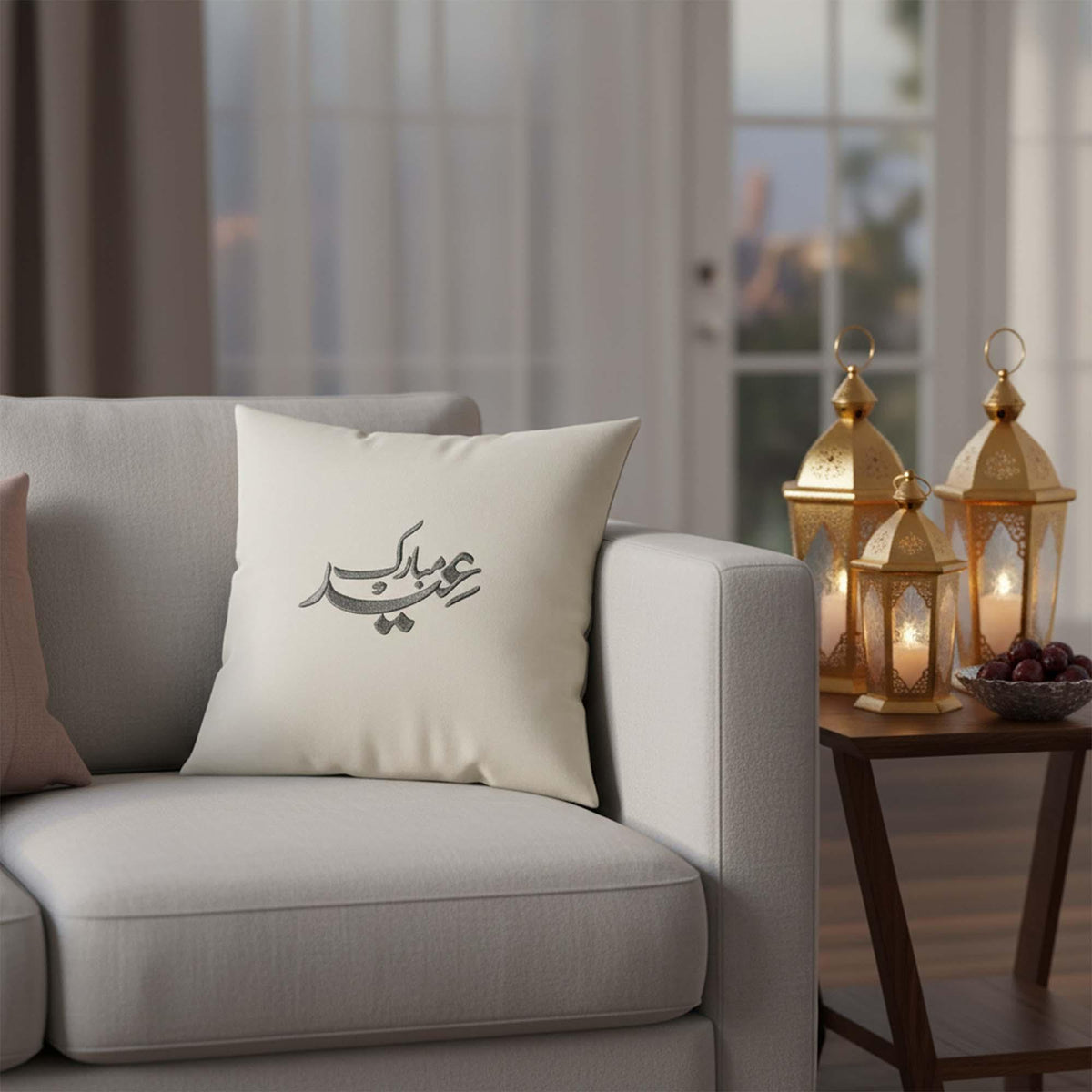 Eid Mubarak Arabic calligraphy embroidery design, Islamic machine embroidery dig