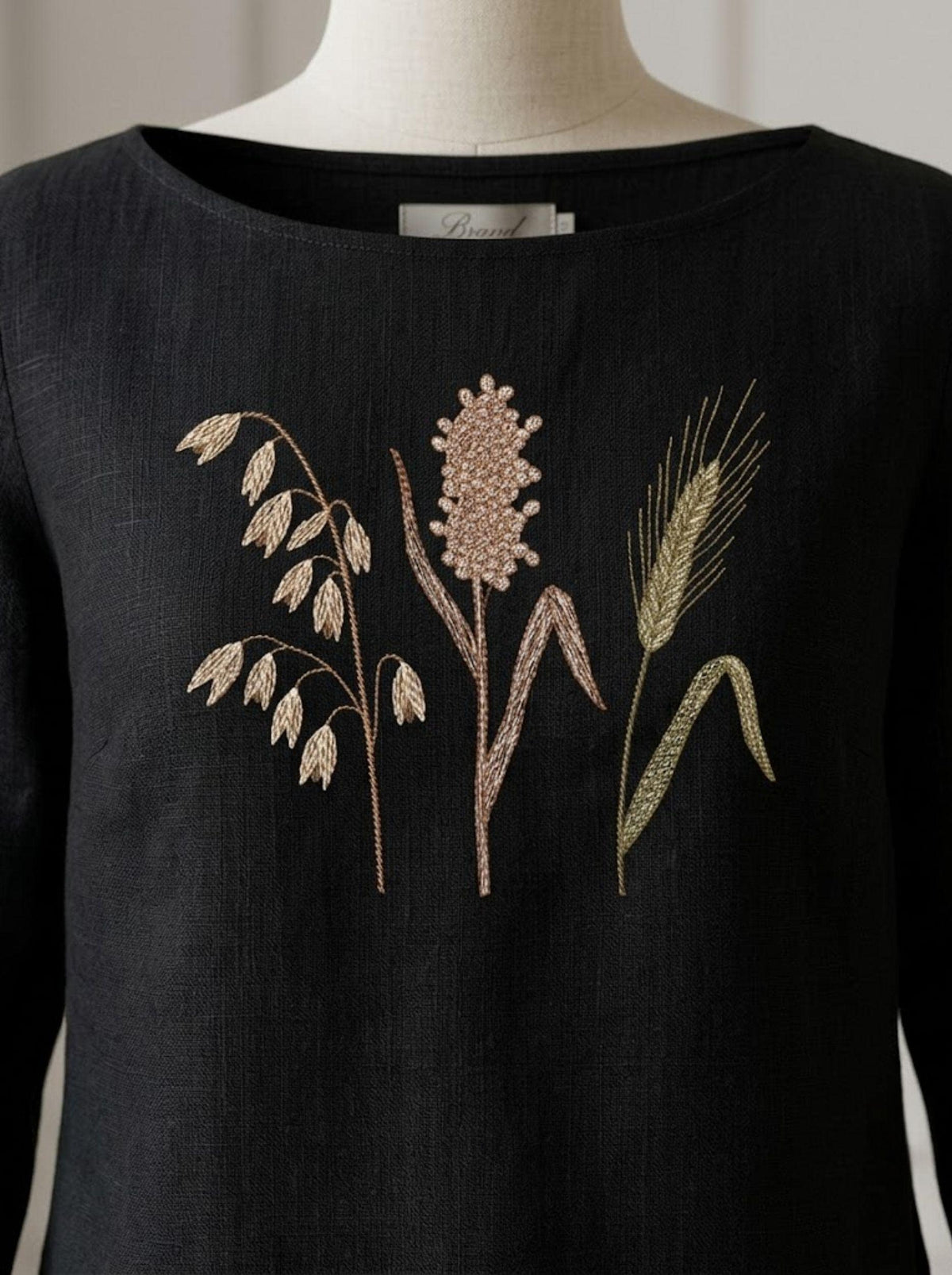 Delicate Meadow Grass Embroidery Design, Botanical Wildflower Machine Embroidery