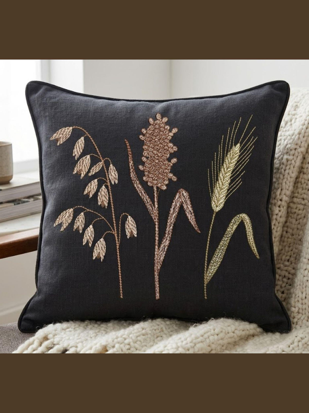 Delicate Meadow Grass Embroidery Design, Botanical Wildflower Machine Embroidery
