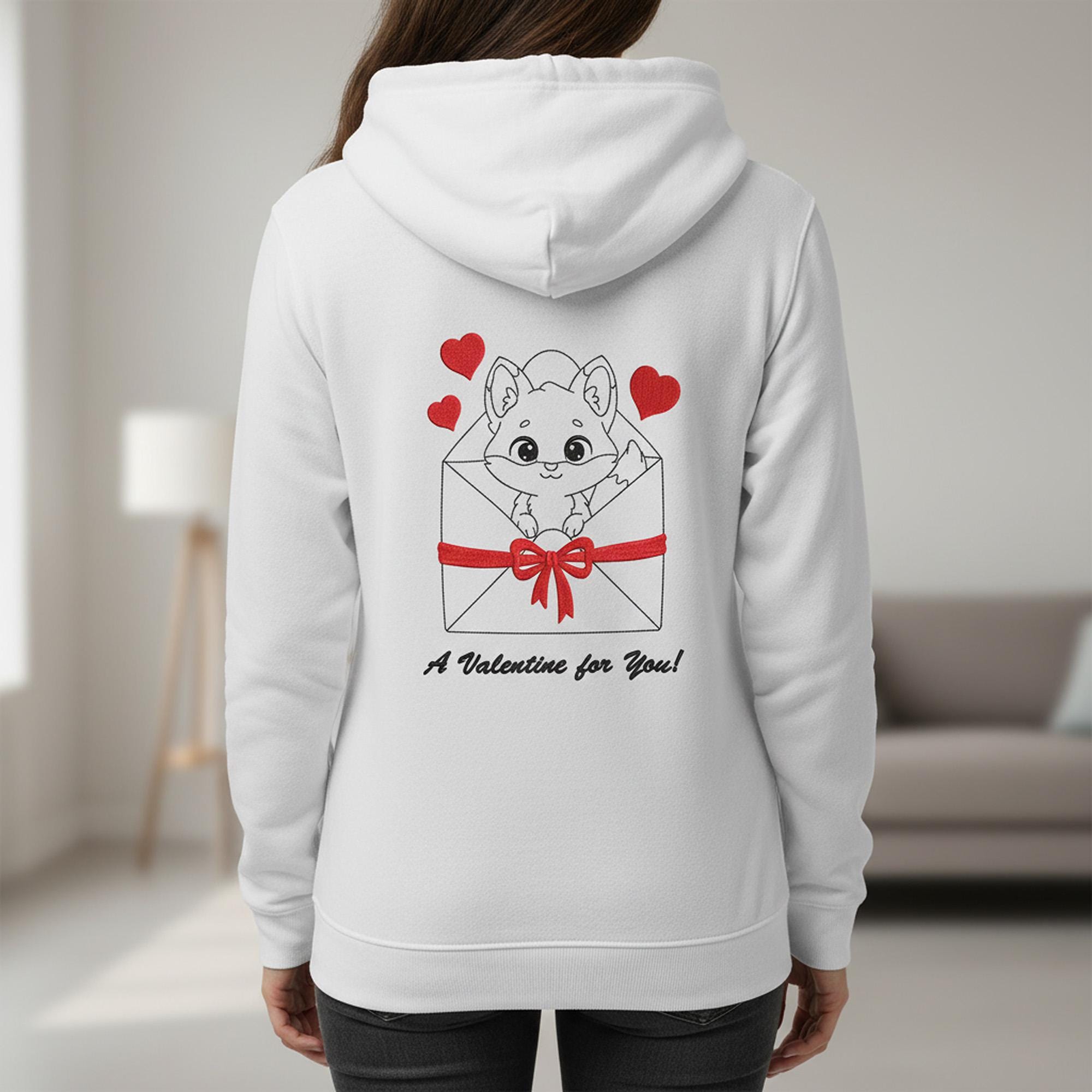 Valentine Fox Embroidery Design main preview