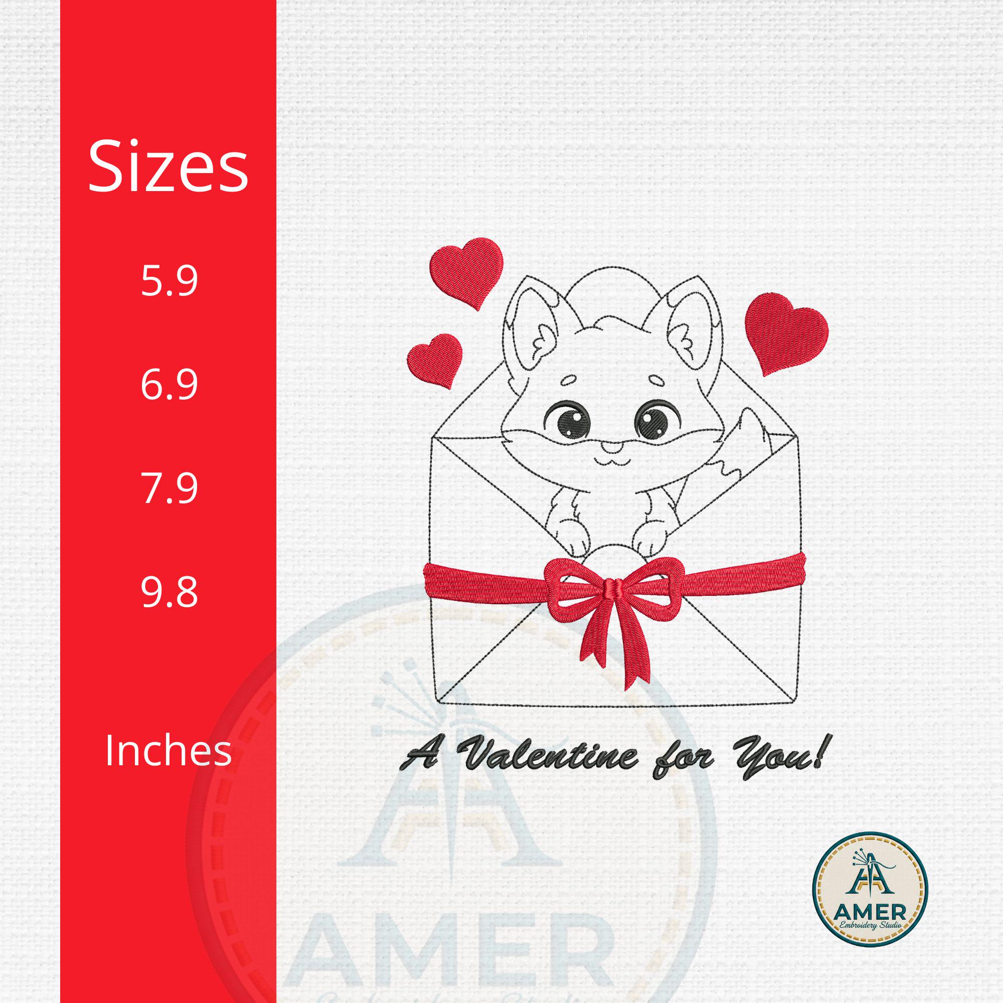 Valentine Fox Embroidery Design worksheet
