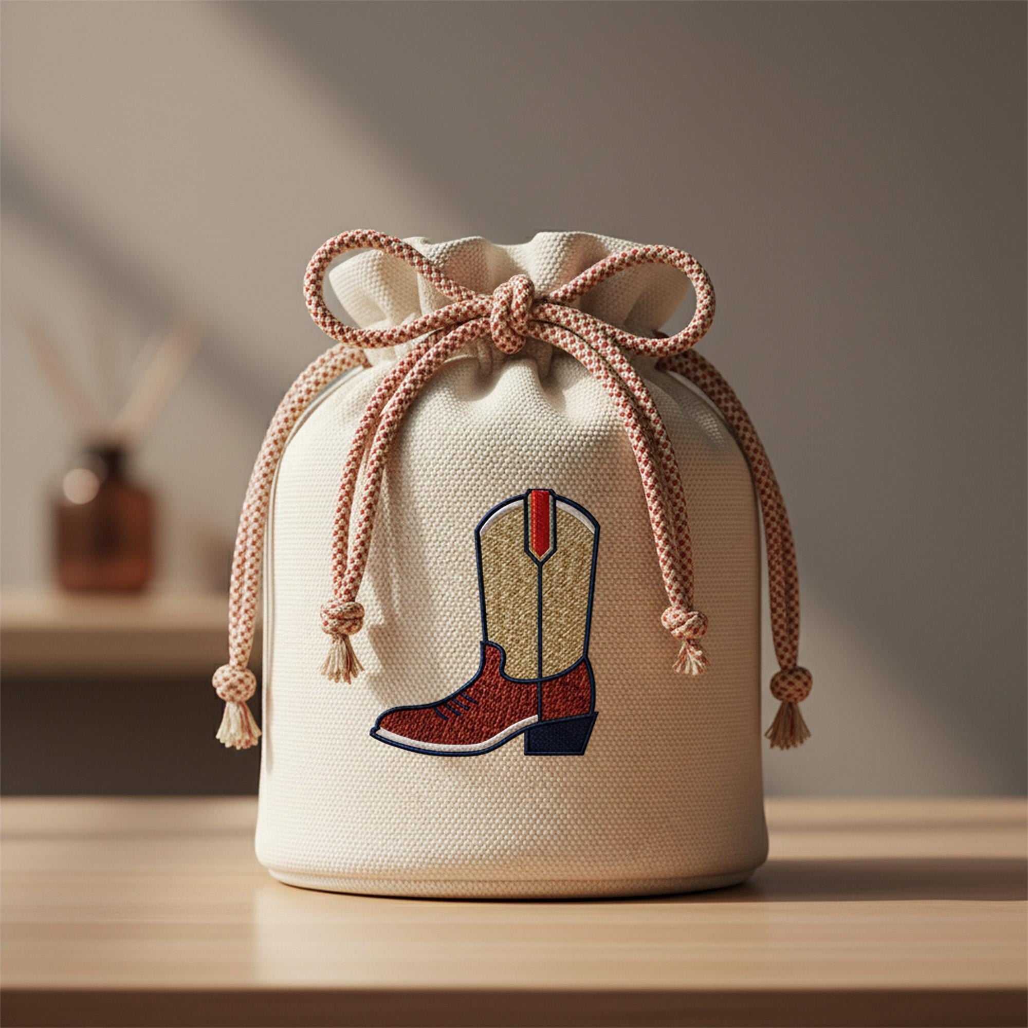 close-up preview of Cowboy Boot Embroidery Design