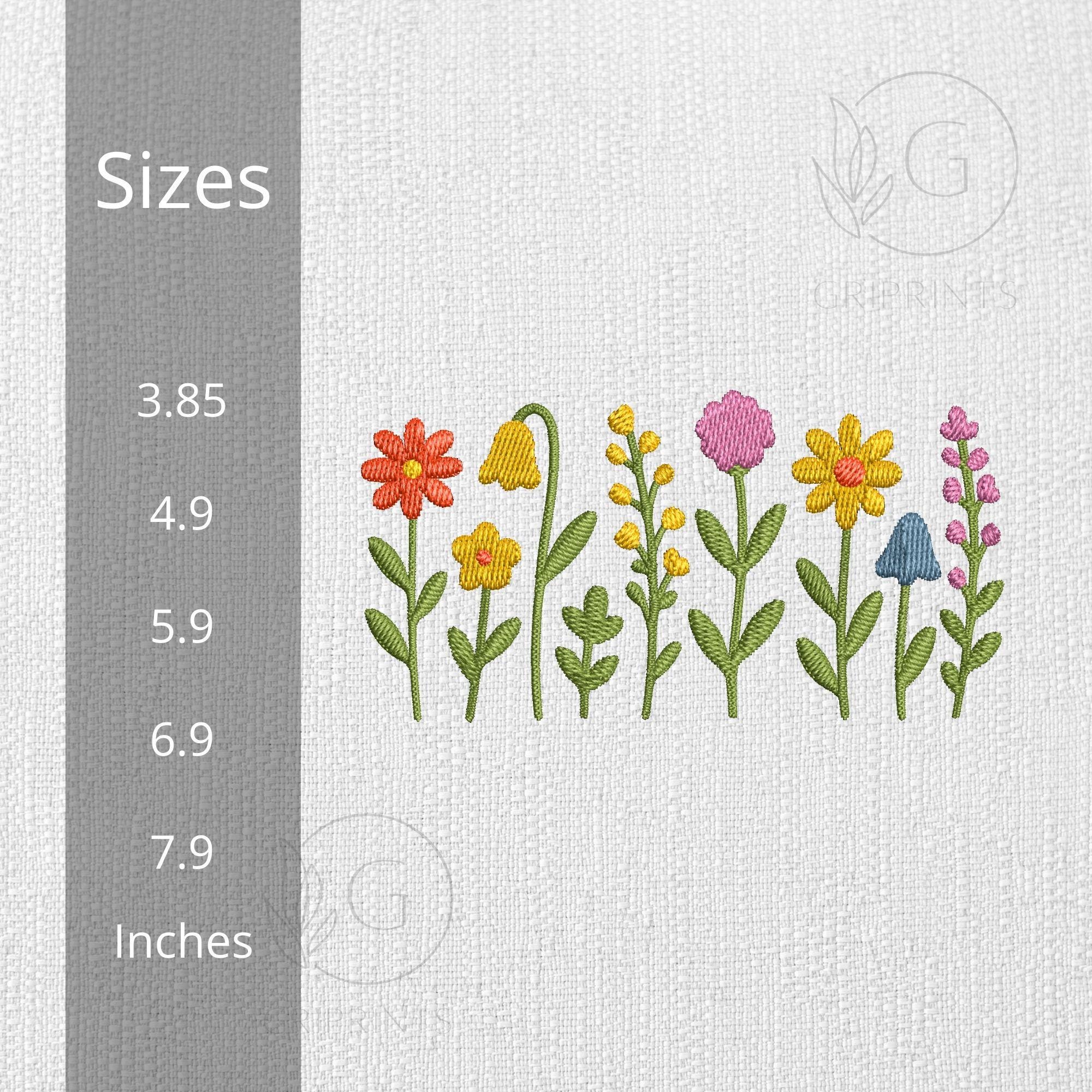 Wildflower Floral Border Machine Embroidery Design mockup preview 2