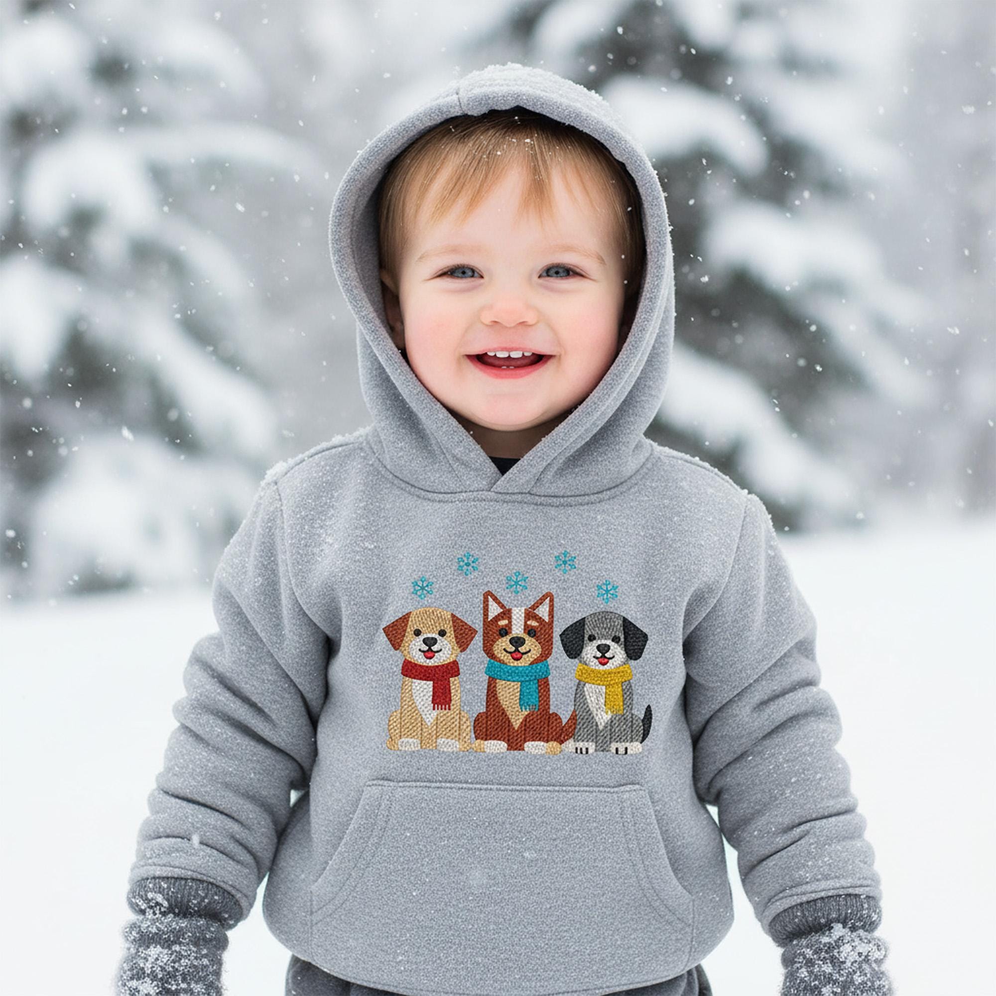 Winter Dogs Puppies Embroidery mockup preview 3