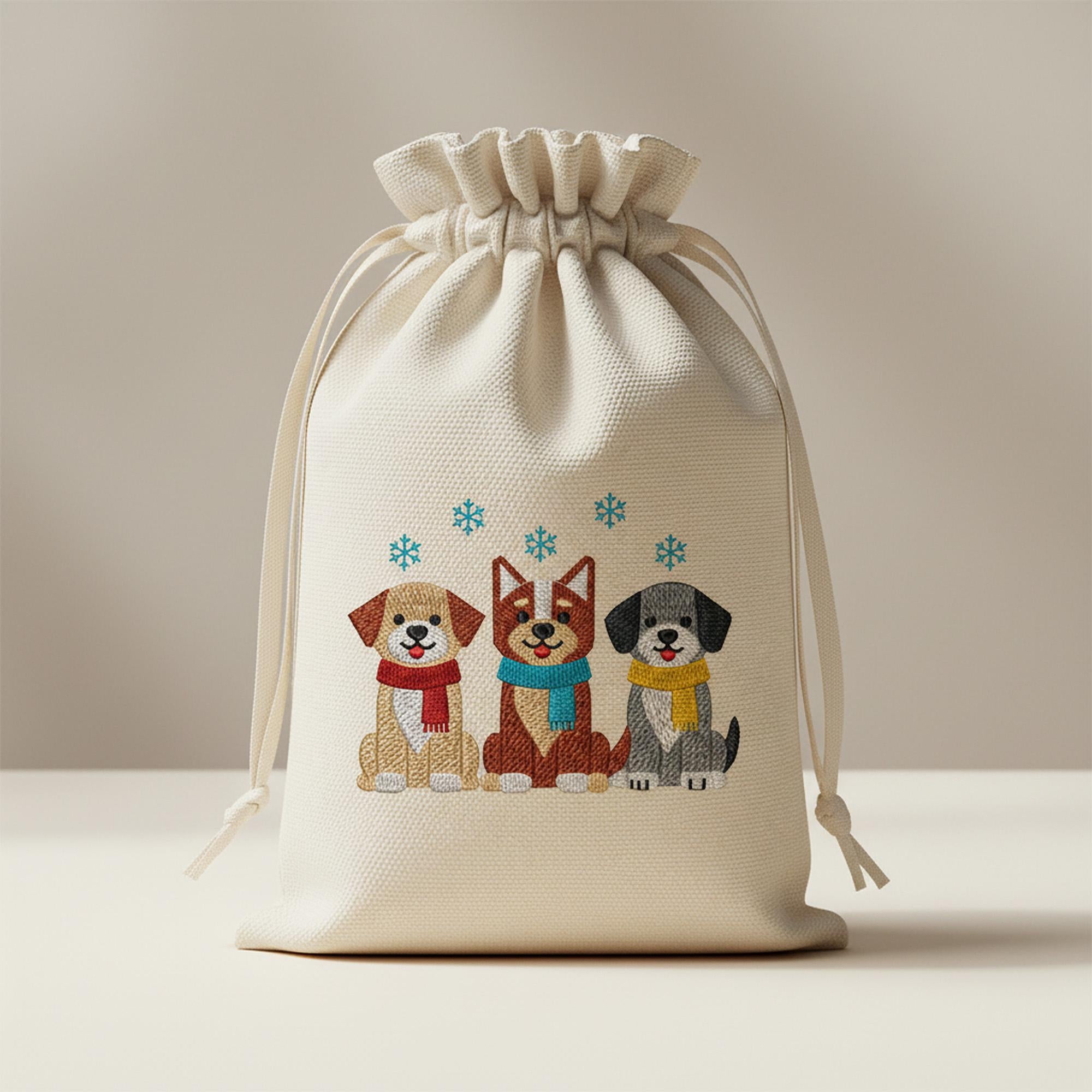 Winter Dogs Puppies Embroidery mockup preview 7