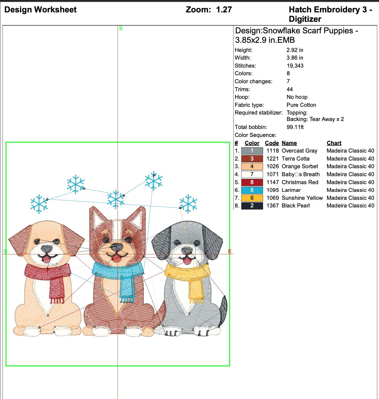 Winter Dogs Puppies Embroidery mockup preview 8
