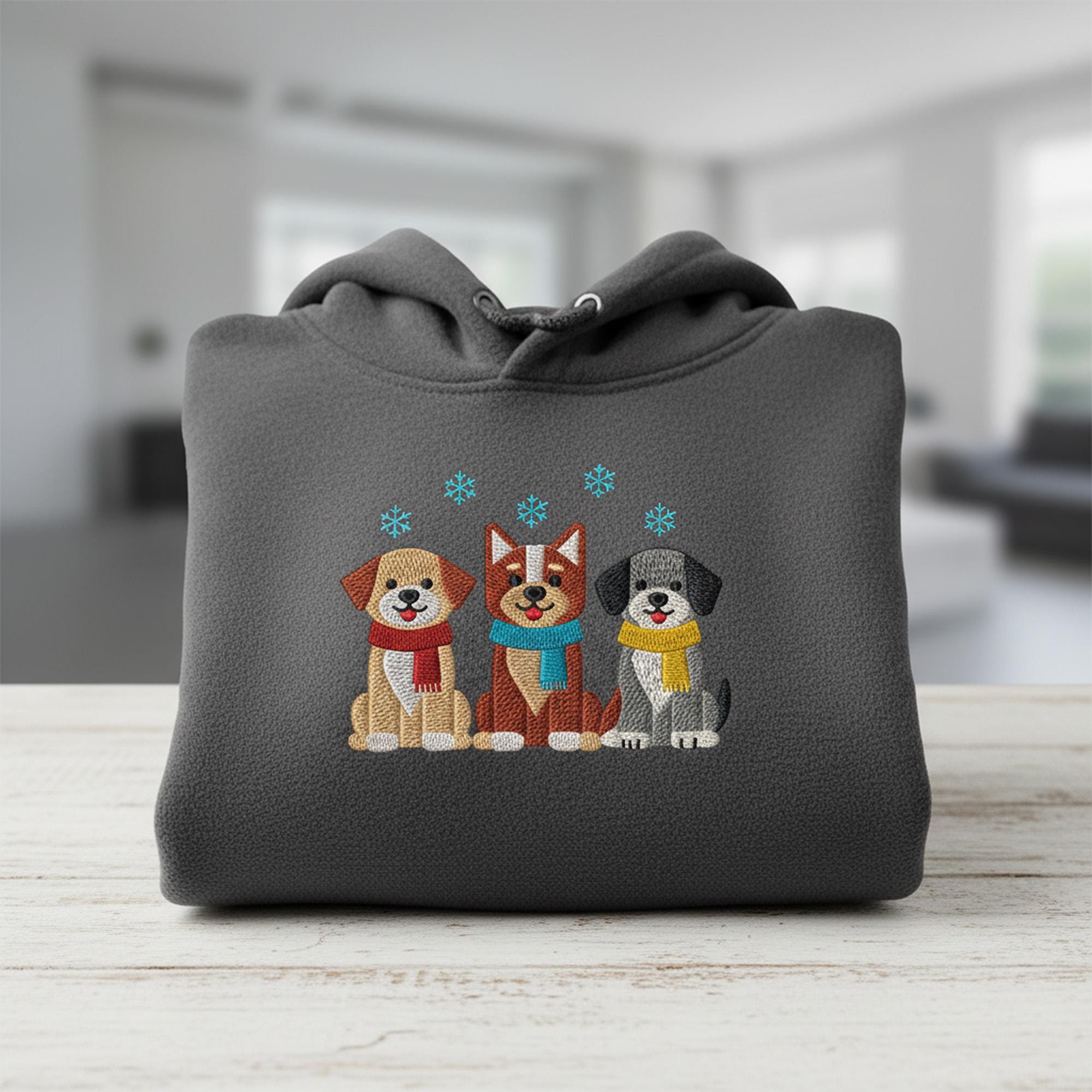 Winter Dogs Puppies Embroidery worksheet